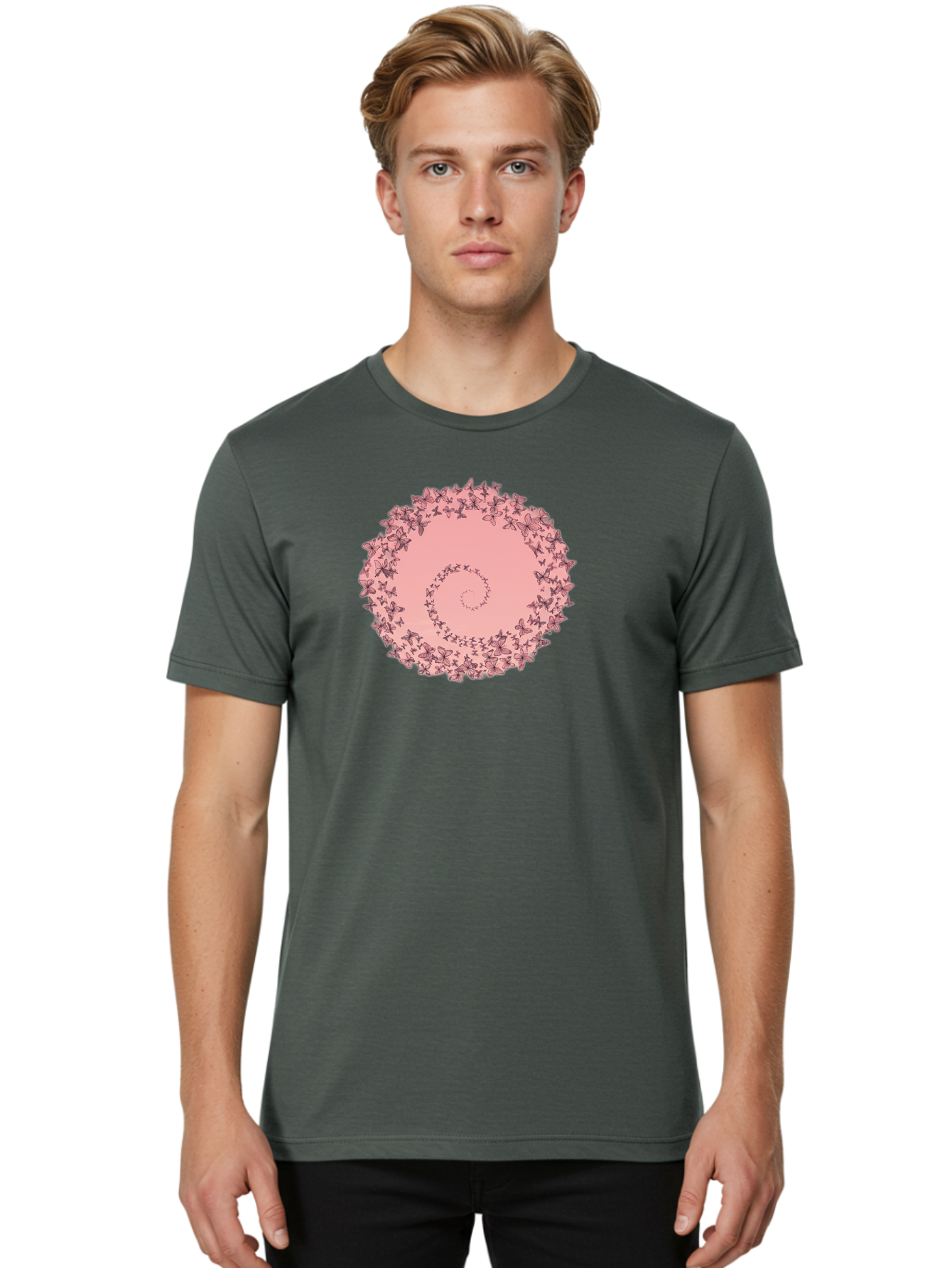 Butterfly-Spiral Men'S Graphic Tee, 100% Cotton, Comfortable Casual Summer Wear, Machine Washable, Vintage Camera, Old Camera, Antique Camera, Black Camera, Classic Photography, Photography Equipment, Nostalgic Device, Film Camera, Camera Art Baj368