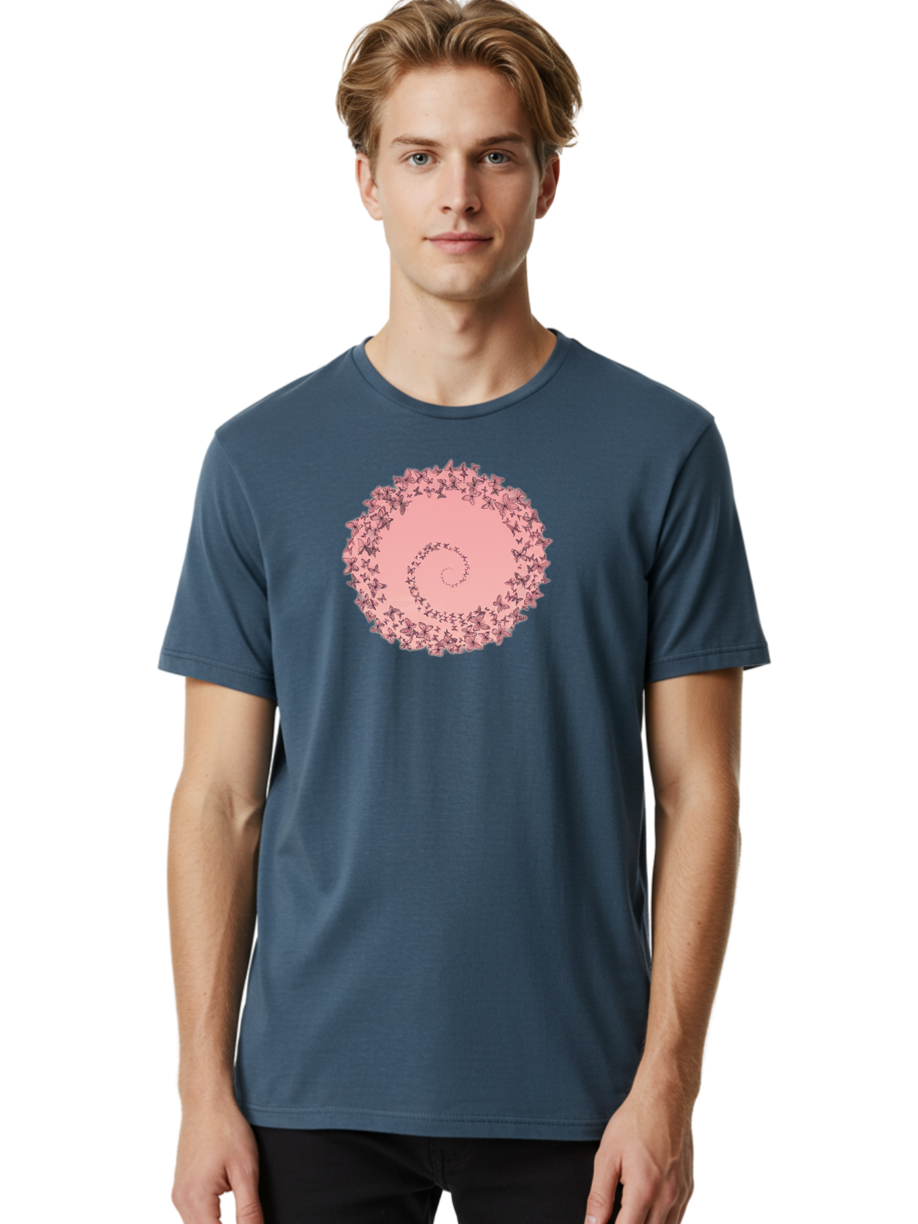 Butterfly-Spiral Men'S Graphic Tee, 100% Cotton, Comfortable Casual Summer Wear, Machine Washable, Vintage Camera, Old Camera, Antique Camera, Black Camera, Classic Photography, Photography Equipment, Nostalgic Device, Film Camera, Camera Art Baj368