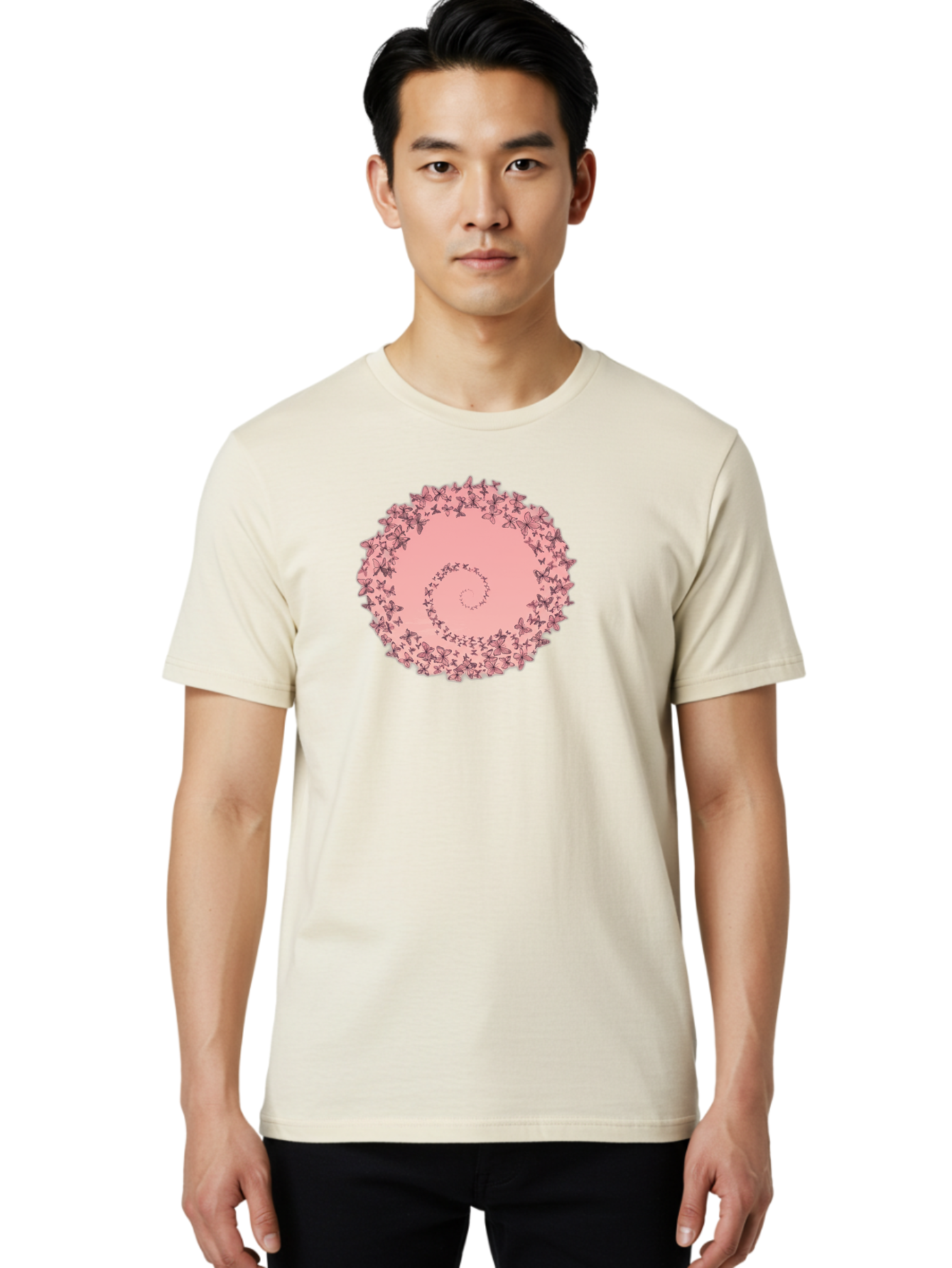 Butterfly-Spiral Men'S Graphic Tee, 100% Cotton, Comfortable Casual Summer Wear, Machine Washable, Vintage Camera, Old Camera, Antique Camera, Black Camera, Classic Photography, Photography Equipment, Nostalgic Device, Film Camera, Camera Art Baj368