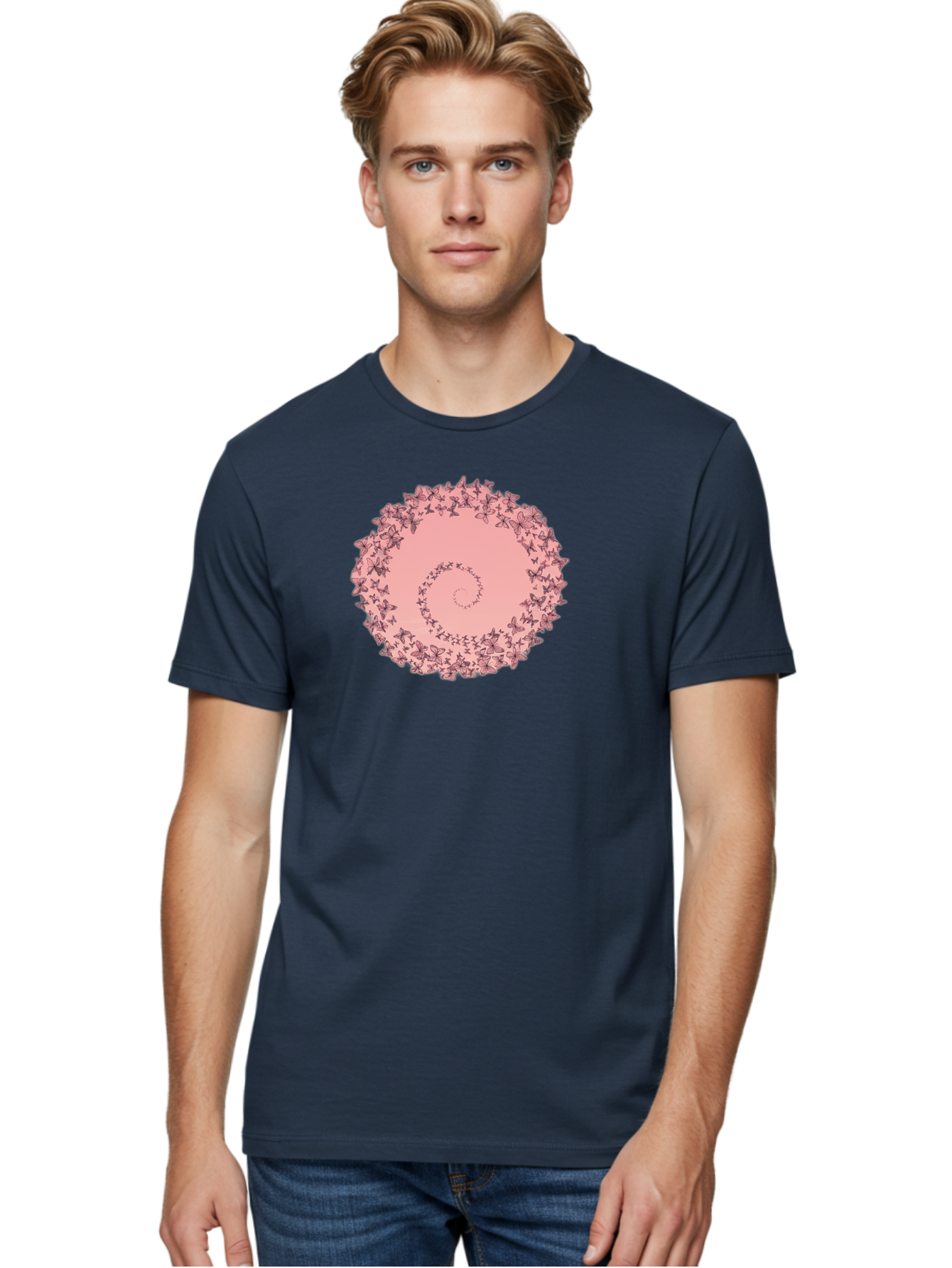 Butterfly-Spiral Men'S Graphic Tee, 100% Cotton, Comfortable Casual Summer Wear, Machine Washable, Vintage Camera, Old Camera, Antique Camera, Black Camera, Classic Photography, Photography Equipment, Nostalgic Device, Film Camera, Camera Art Baj368