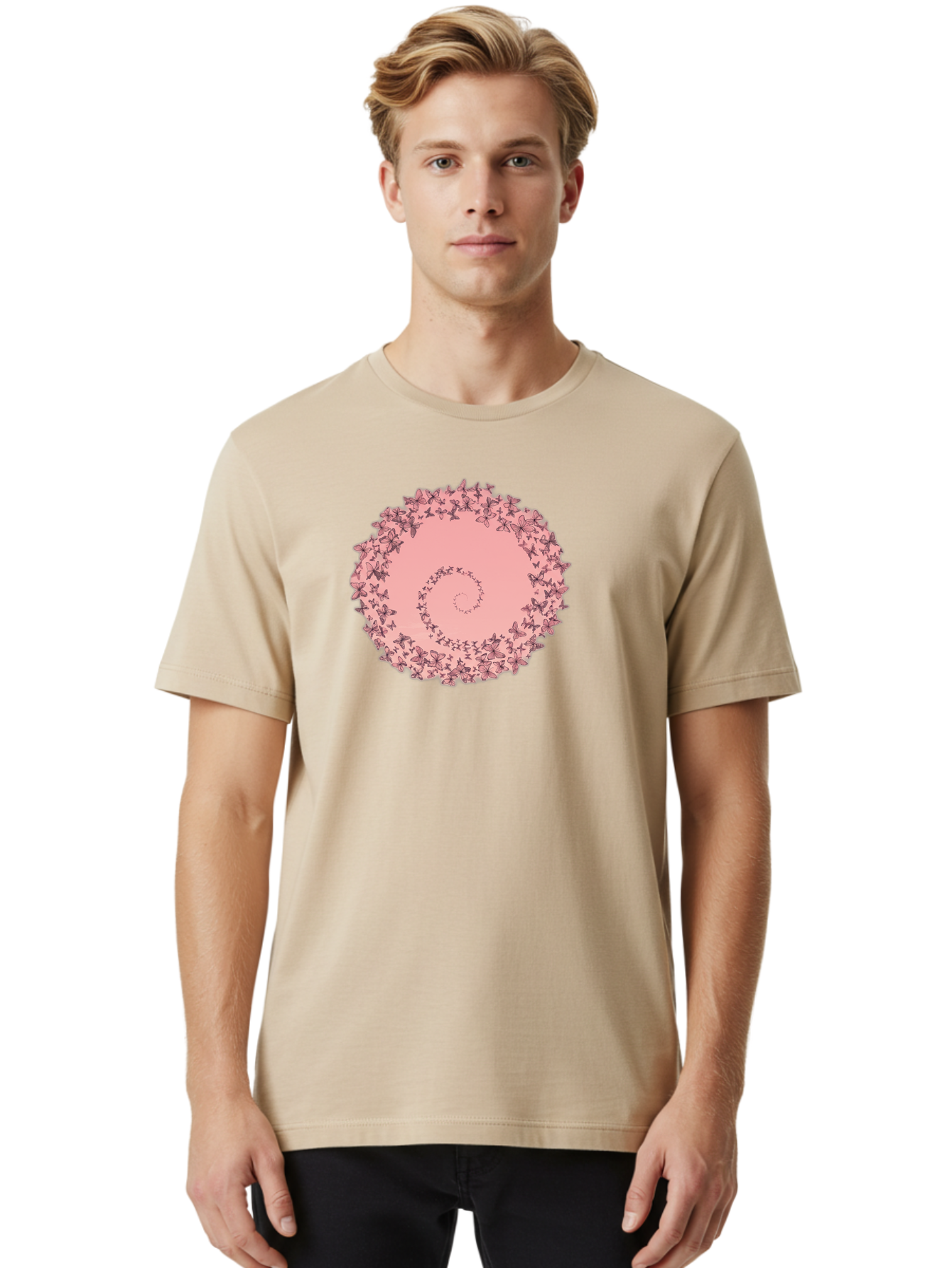 Butterfly-Spiral Men'S Graphic Tee, 100% Cotton, Comfortable Casual Summer Wear, Machine Washable, Vintage Camera, Old Camera, Antique Camera, Black Camera, Classic Photography, Photography Equipment, Nostalgic Device, Film Camera, Camera Art Baj368