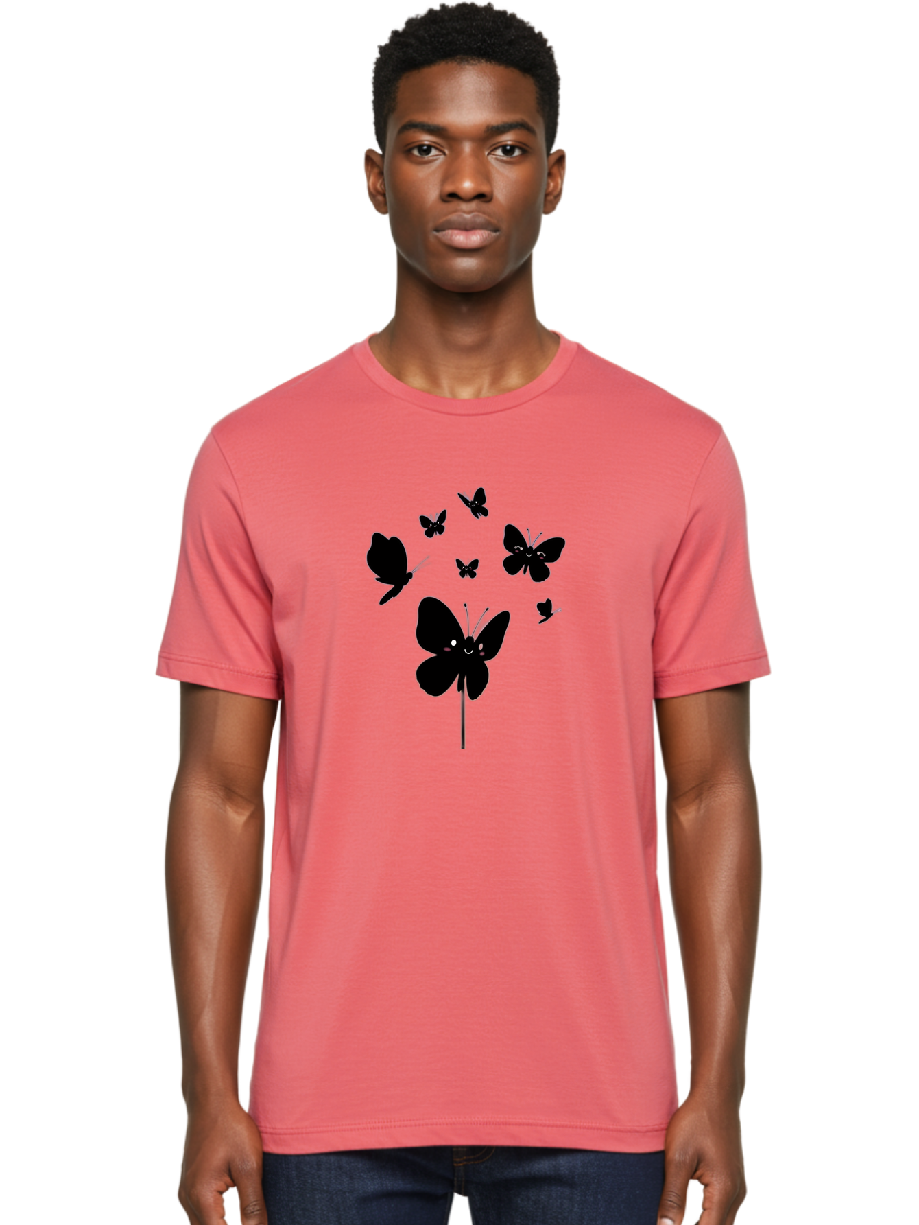 Butterfly-Swarm Men'S Graphic Tee, 100% Cotton, Comfortable Casual Summer Wear, Machine Washable, Vintage Camera, Old Camera, Antique Camera, Black Camera, Classic Photography, Photography Equipment, Nostalgic Device, Film Camera, Camera Art Baj369