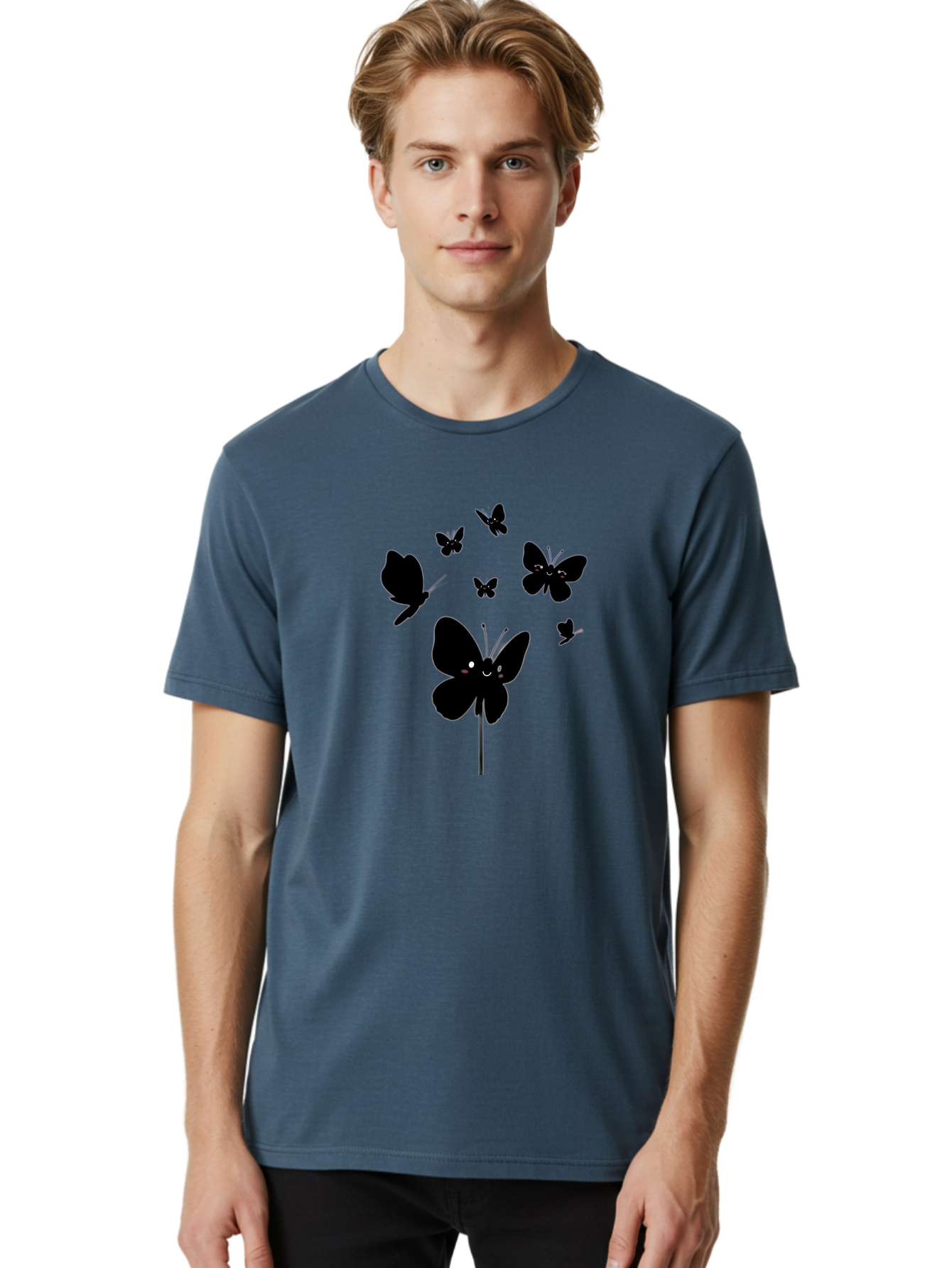 Butterfly-Swarm Men'S Graphic Tee, 100% Cotton, Comfortable Casual Summer Wear, Machine Washable, Vintage Camera, Old Camera, Antique Camera, Black Camera, Classic Photography, Photography Equipment, Nostalgic Device, Film Camera, Camera Art Baj369