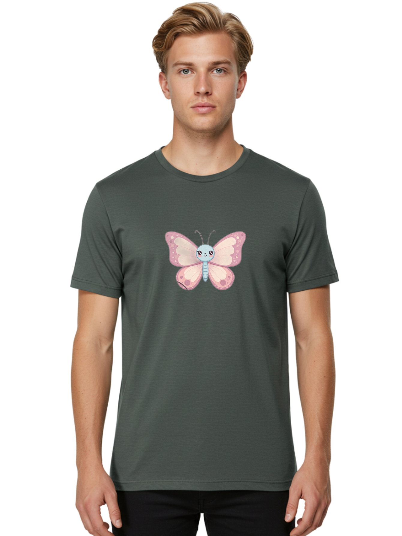 Butterfly Men'S Graphic Tee, 100% Cotton, Comfortable Casual Summer Wear, Machine Washable, Vintage Camera, Old Camera, Antique Camera, Black Camera, Classic Photography, Photography Equipment, Nostalgic Device, Film Camera, Camera Art Baj370