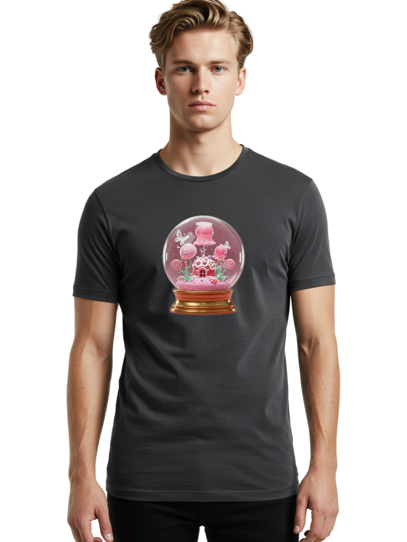 Candy-House-Snow-Globe Men'S Graphic Tee, 100% Cotton, Comfortable Casual Summer Wear, Machine Washable, Vintage Camera, Old Camera, Antique Camera, Black Camera, Classic Photography, Photography Equipment, Nostalgic Device, Film Camera, Baj372
