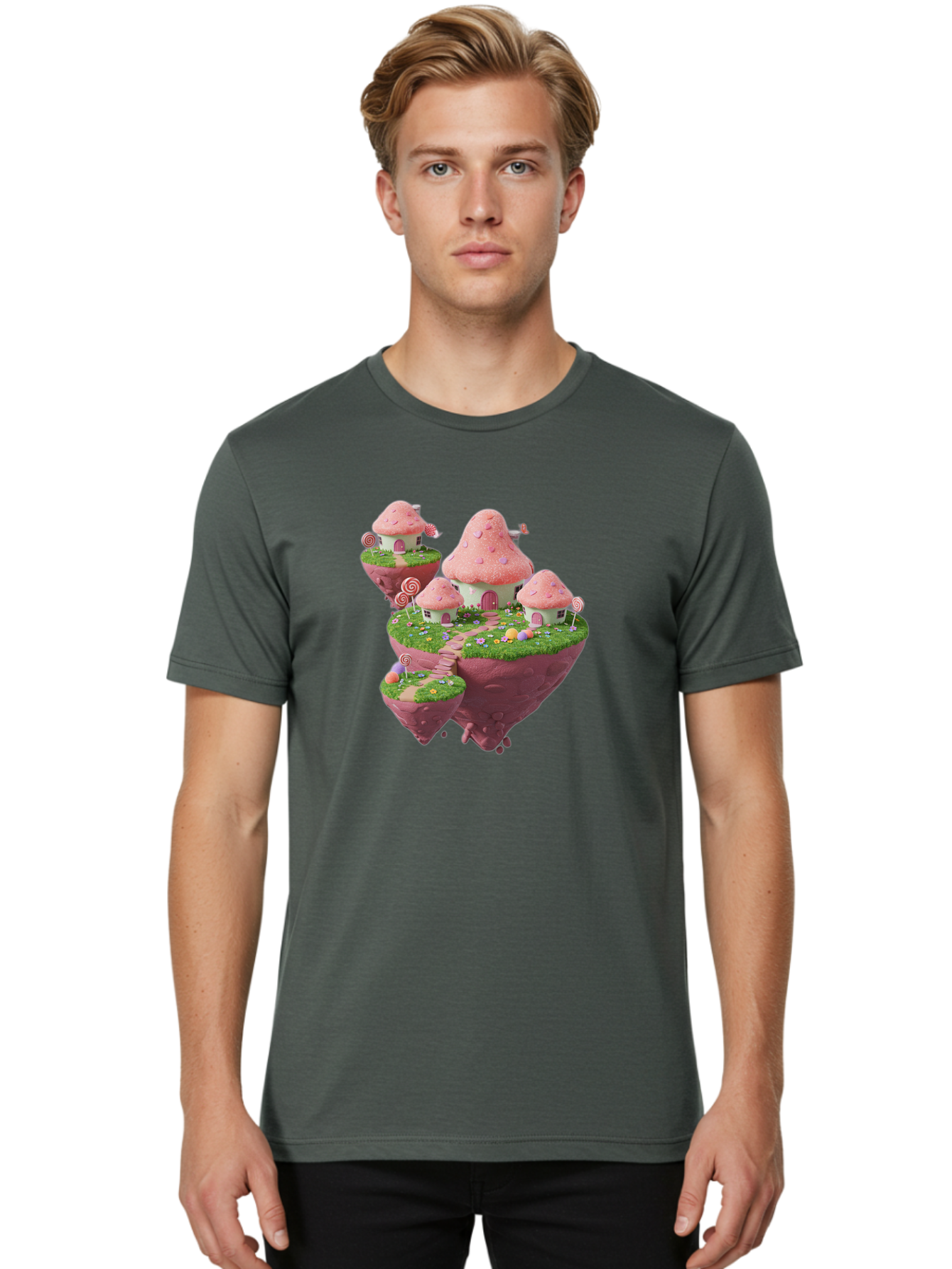 Candy-Land-Mushroom-Houses Men'S Graphic Tee, 100% Cotton, Comfortable Casual Summer Wear, Machine Washable, Vintage Camera, Old Camera, Antique Camera, Black Camera, Classic Photography, Photography Equipment, Nostalgic Device, Film Camera, Baj374