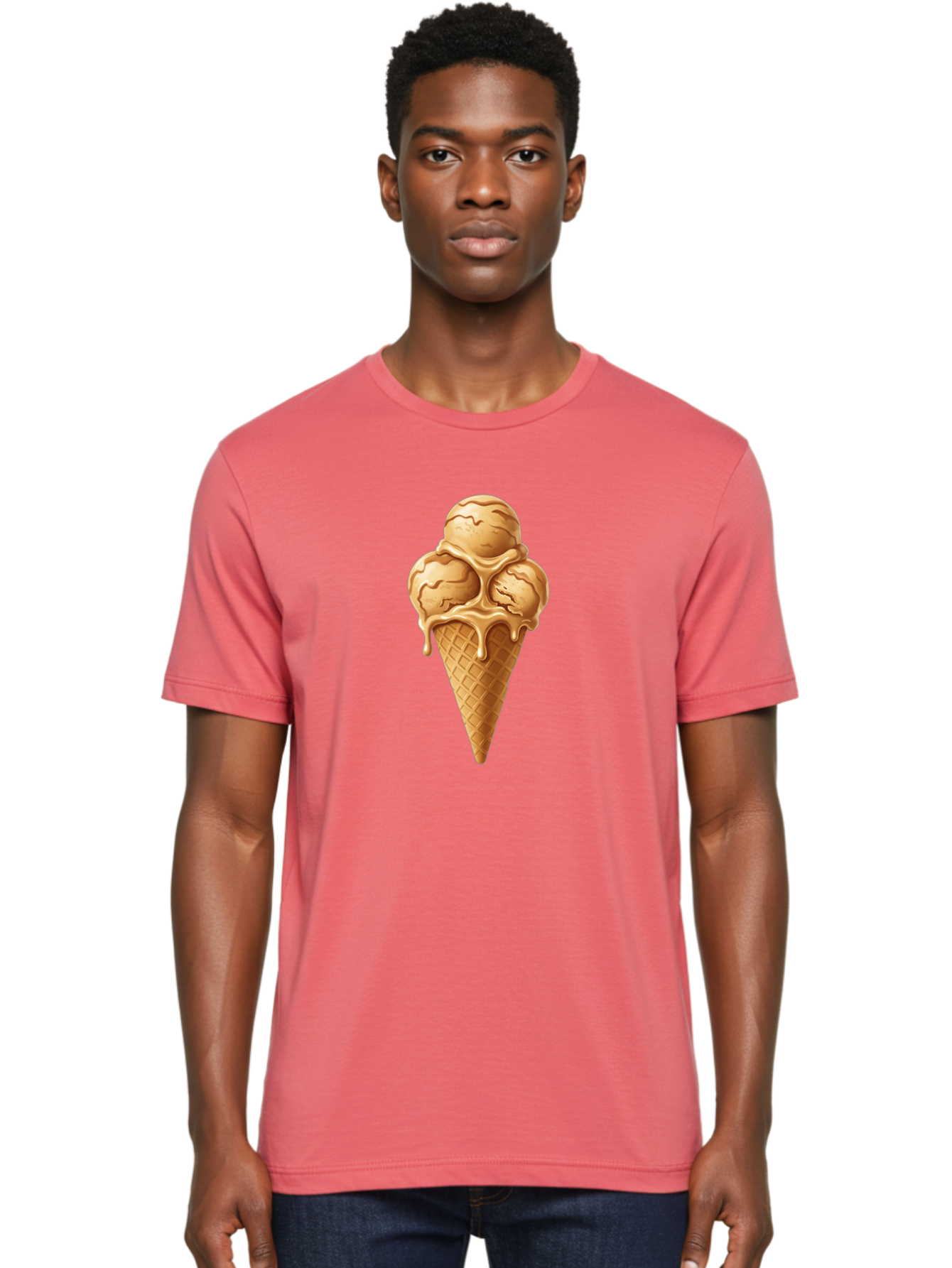 Caramel-Ice-Cream-Cone-1 Men'S Graphic Tee, 100% Cotton, Comfortable Casual Summer Wear, Machine Washable, Vintage Camera, Old Camera, Antique Camera, Black Camera, Classic Photography, Photography Equipment, Nostalgic Device, Film Camera, Baj377
