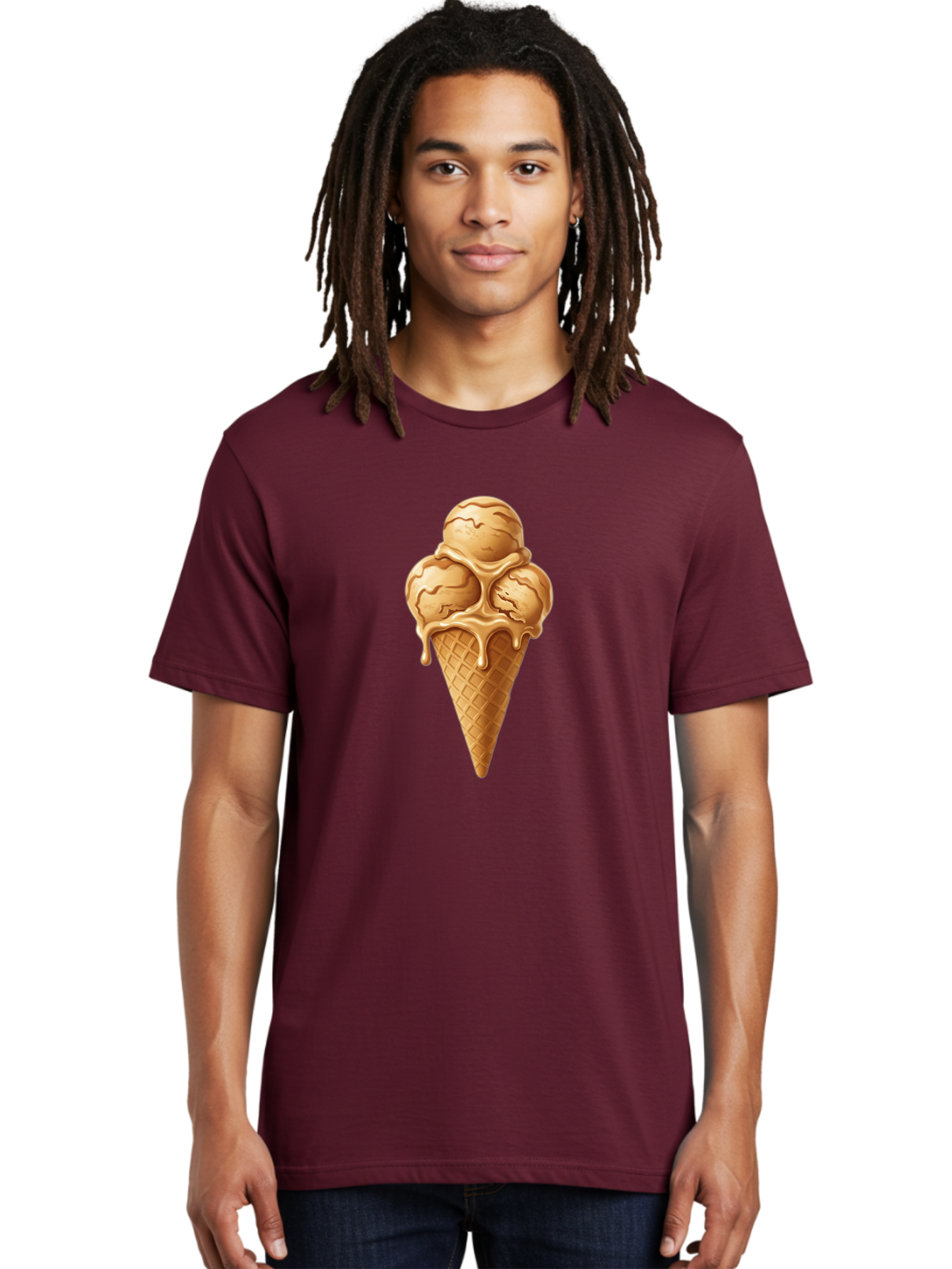 Caramel-Ice-Cream-Cone-1 Men'S Graphic Tee, 100% Cotton, Comfortable Casual Summer Wear, Machine Washable, Vintage Camera, Old Camera, Antique Camera, Black Camera, Classic Photography, Photography Equipment, Nostalgic Device, Film Camera, Baj377