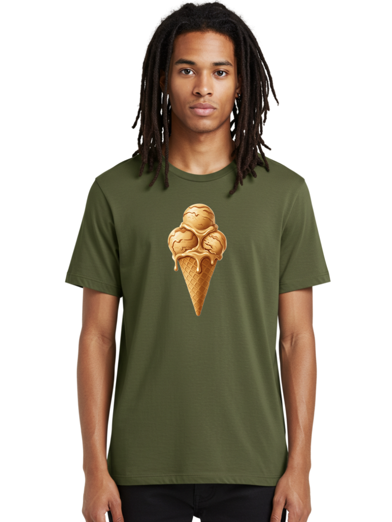 Caramel-Ice-Cream-Cone-1 Men'S Graphic Tee, 100% Cotton, Comfortable Casual Summer Wear, Machine Washable, Vintage Camera, Old Camera, Antique Camera, Black Camera, Classic Photography, Photography Equipment, Nostalgic Device, Film Camera, Baj377