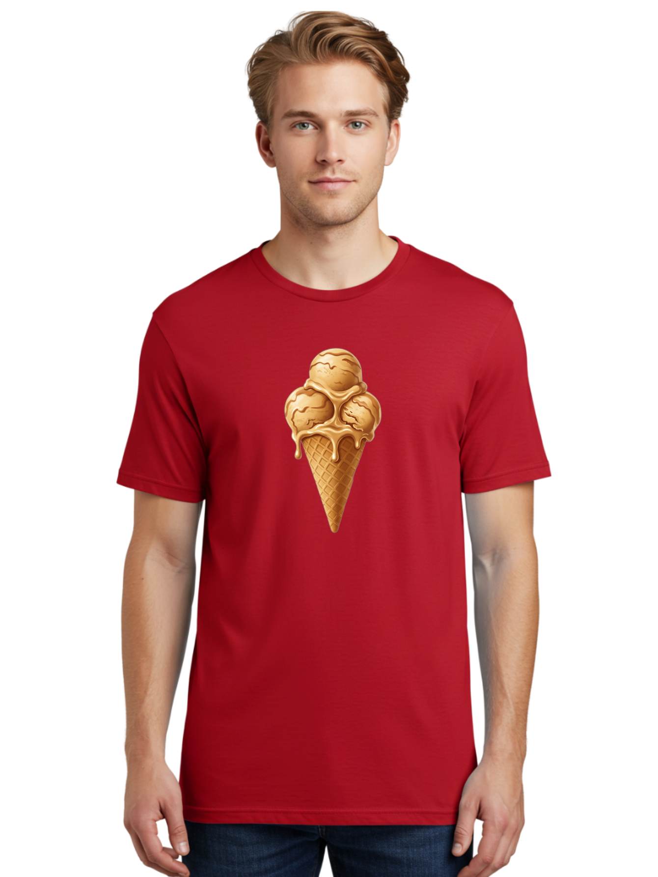 Caramel-Ice-Cream-Cone-1 Men'S Graphic Tee, 100% Cotton, Comfortable Casual Summer Wear, Machine Washable, Vintage Camera, Old Camera, Antique Camera, Black Camera, Classic Photography, Photography Equipment, Nostalgic Device, Film Camera, Baj377