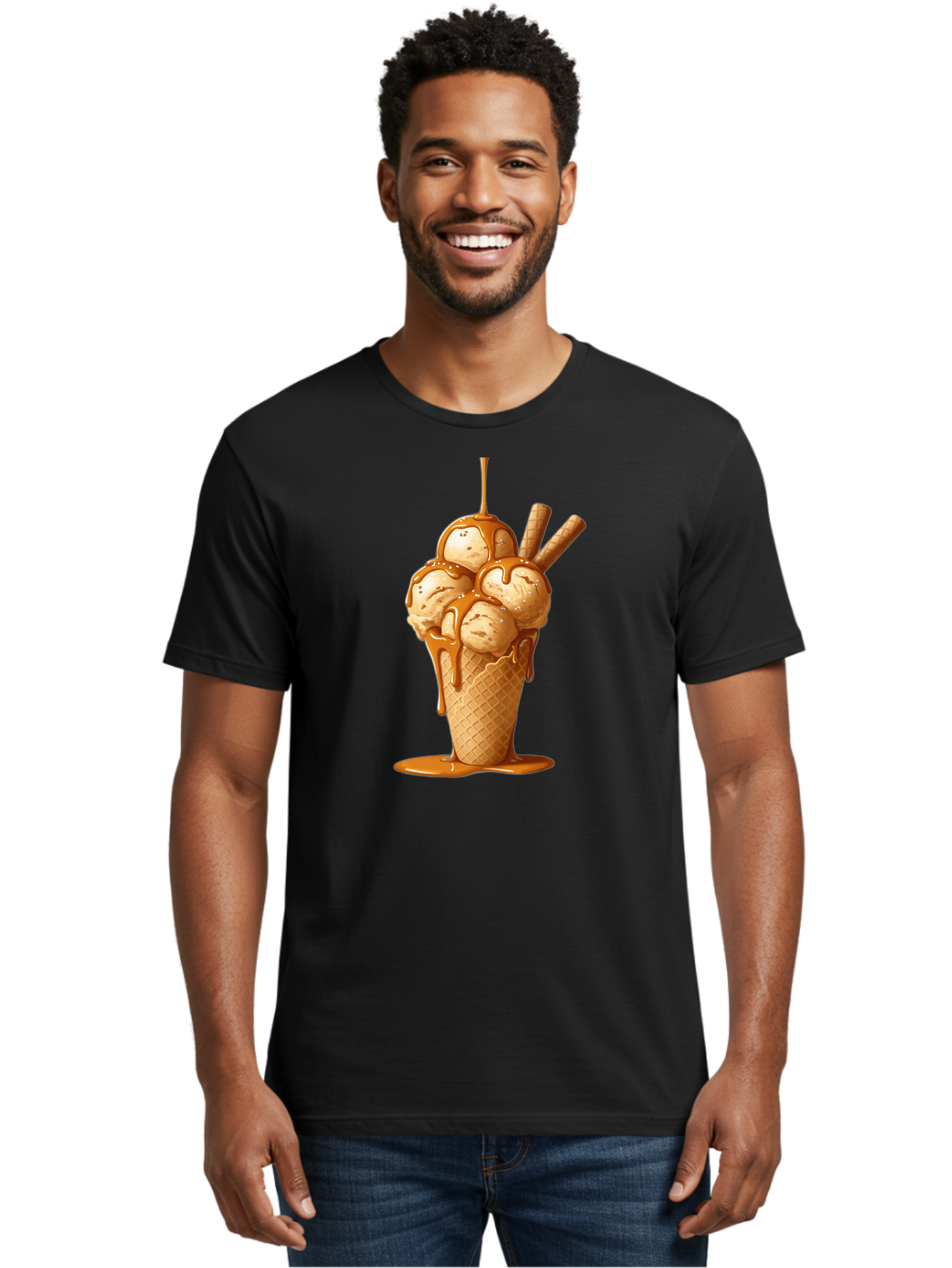Caramel-Ice-Cream-Cone Men'S Graphic Tee, 100% Cotton, Comfortable Casual Summer Wear, Machine Washable, Vintage Camera, Old Camera, Antique Camera, Black Camera, Classic Photography, Photography Equipment, Nostalgic Device, Film Camera, Baj378