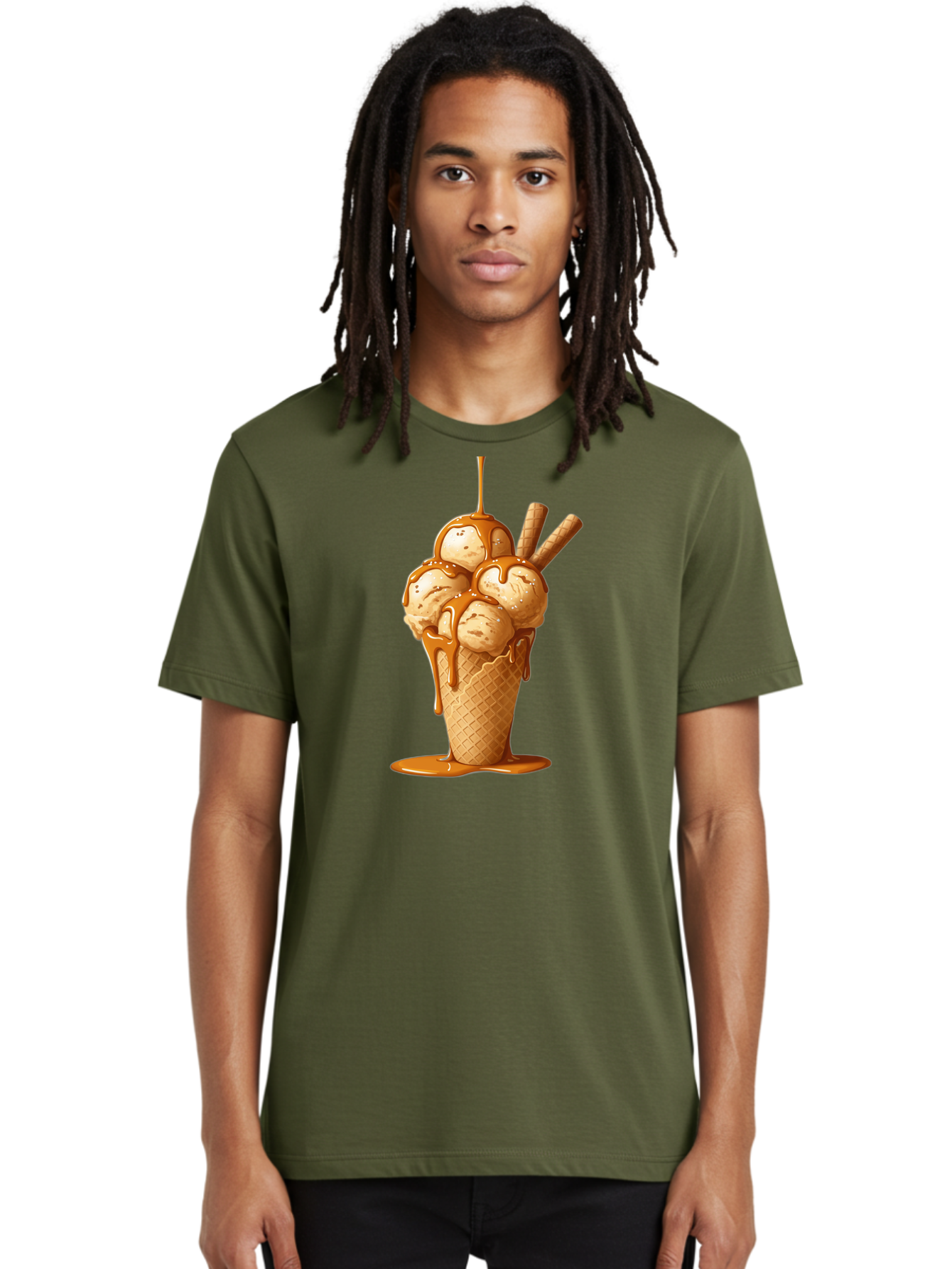 Caramel-Ice-Cream-Cone Men'S Graphic Tee, 100% Cotton, Comfortable Casual Summer Wear, Machine Washable, Vintage Camera, Old Camera, Antique Camera, Black Camera, Classic Photography, Photography Equipment, Nostalgic Device, Film Camera, Baj378
