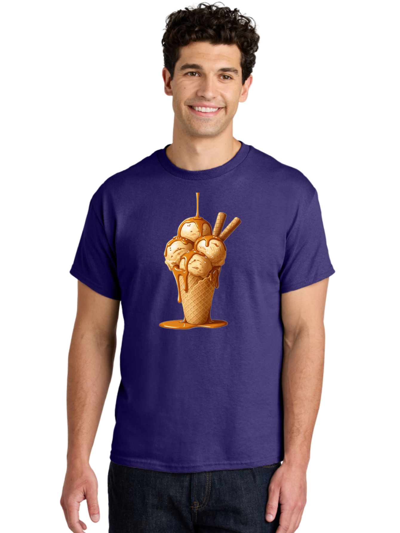 Caramel-Ice-Cream-Cone Men'S Graphic Tee, 100% Cotton, Comfortable Casual Summer Wear, Machine Washable, Vintage Camera, Old Camera, Antique Camera, Black Camera, Classic Photography, Photography Equipment, Nostalgic Device, Film Camera, Baj378