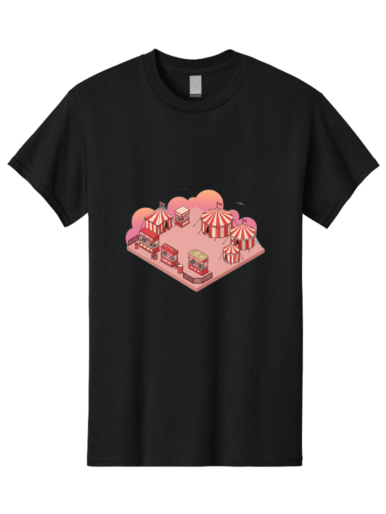 Carnival-Scene-1 Men'S Graphic Tee, 100% Cotton, Comfortable Casual Summer Wear, Machine Washable, Vintage Camera, Old Camera, Antique Camera, Black Camera, Classic Photography, Photography Equipment, Nostalgic Device, Film Camera, Camera Art Baj380