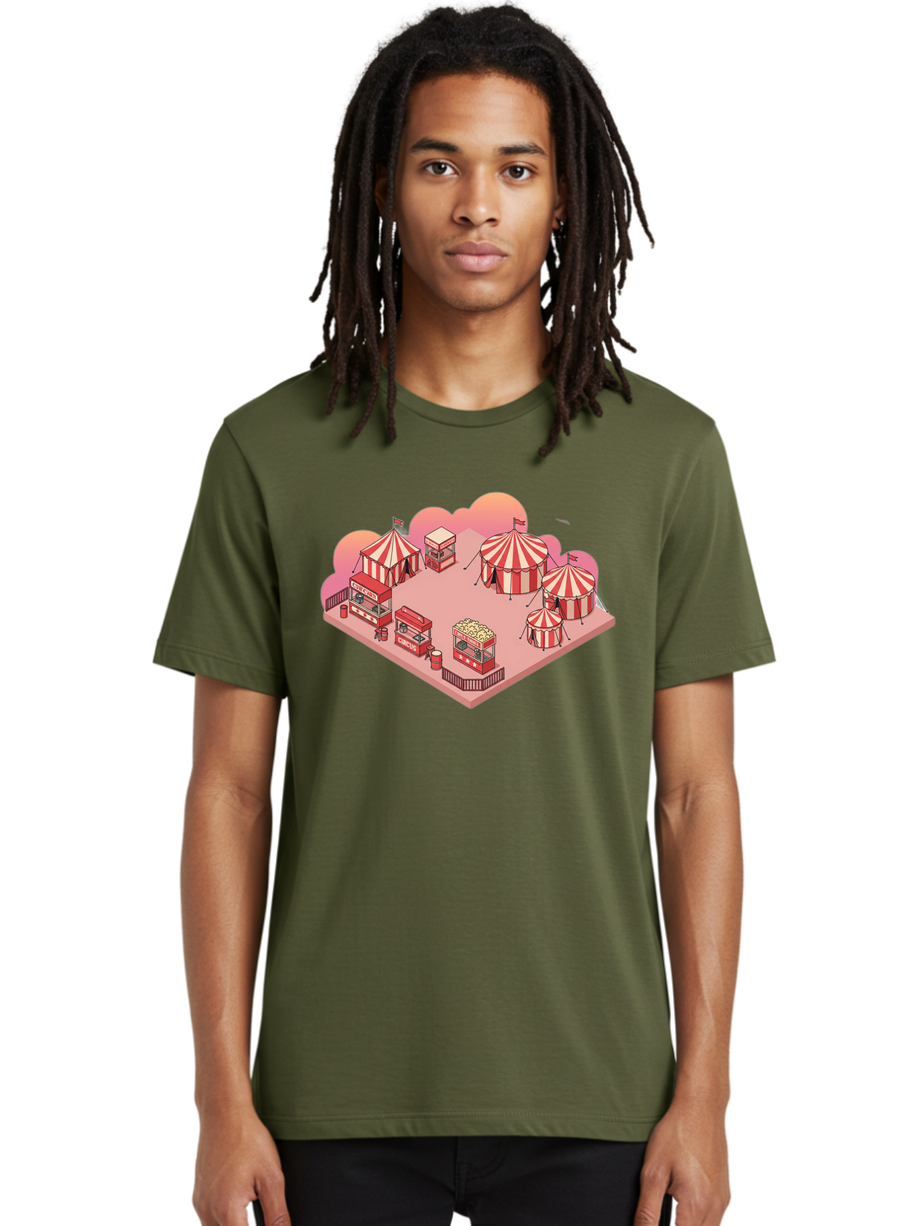 Carnival-Scene-1 Men'S Graphic Tee, 100% Cotton, Comfortable Casual Summer Wear, Machine Washable, Vintage Camera, Old Camera, Antique Camera, Black Camera, Classic Photography, Photography Equipment, Nostalgic Device, Film Camera, Camera Art Baj380