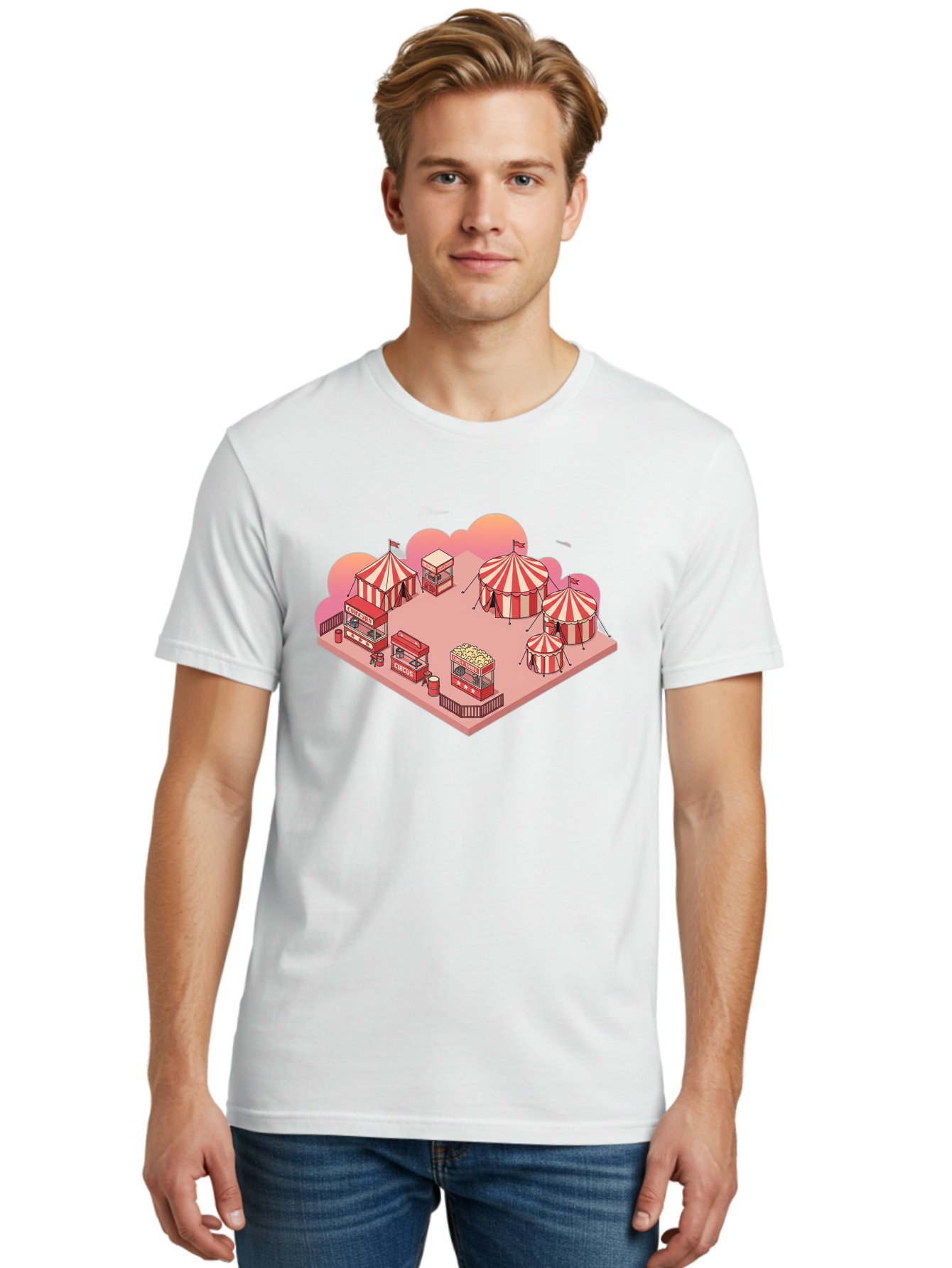 Carnival-Scene-1 Men'S Graphic Tee, 100% Cotton, Comfortable Casual Summer Wear, Machine Washable, Vintage Camera, Old Camera, Antique Camera, Black Camera, Classic Photography, Photography Equipment, Nostalgic Device, Film Camera, Camera Art Baj380