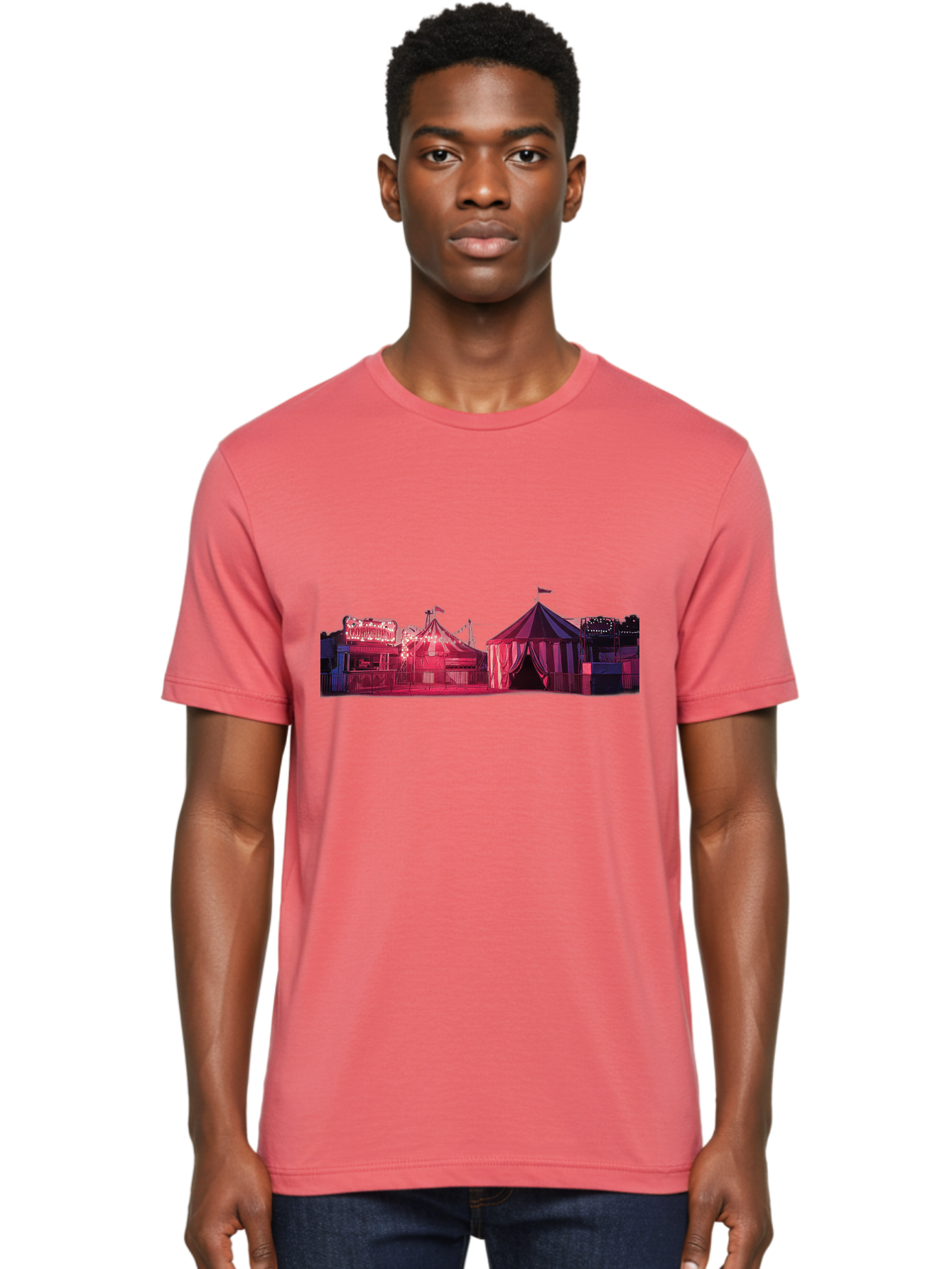 Carnival-Scene-2 Men'S Graphic Tee, 100% Cotton, Comfortable Casual Summer Wear, Machine Washable, Vintage Camera, Old Camera, Antique Camera, Black Camera, Classic Photography, Photography Equipment, Nostalgic Device, Film Camera, Camera Art Baj381