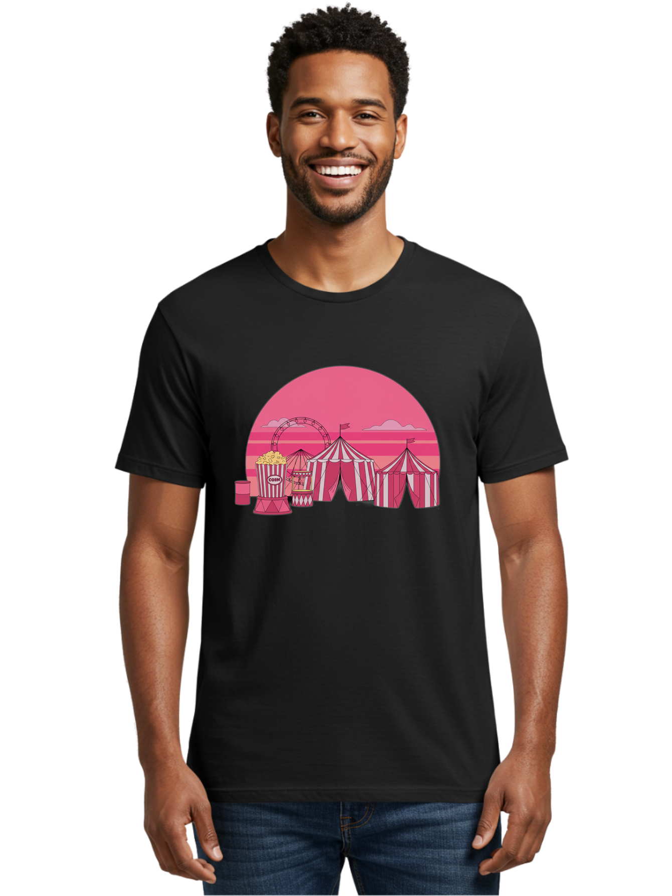 Carnival-Scene Men'S Graphic Tee, 100% Cotton, Comfortable Casual Summer Wear, Machine Washable, Vintage Camera, Old Camera, Antique Camera, Black Camera, Classic Photography, Photography Equipment, Nostalgic Device, Film Camera, Camera Art Baj382