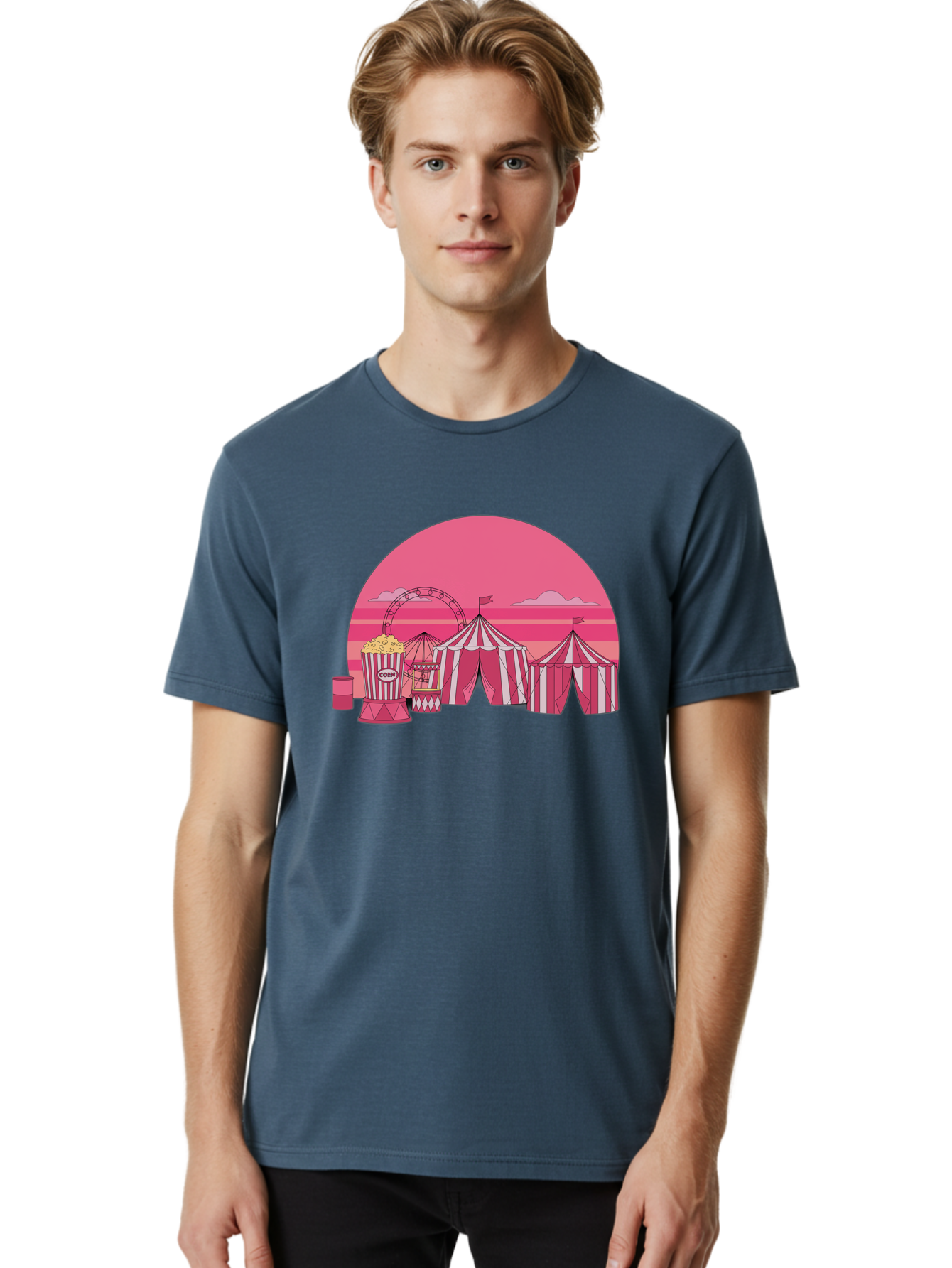 Carnival-Scene Men'S Graphic Tee, 100% Cotton, Comfortable Casual Summer Wear, Machine Washable, Vintage Camera, Old Camera, Antique Camera, Black Camera, Classic Photography, Photography Equipment, Nostalgic Device, Film Camera, Camera Art Baj382