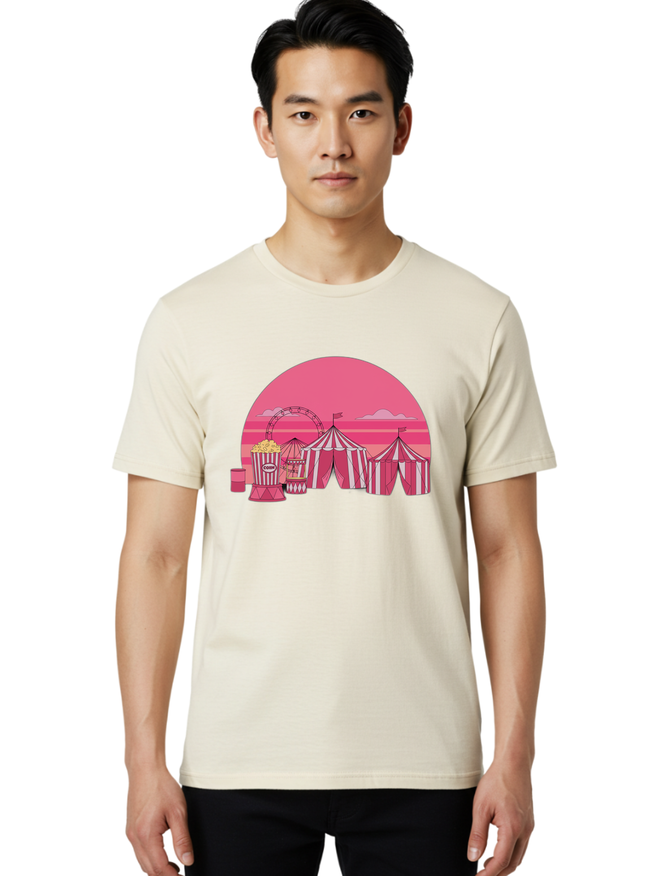 Carnival-Scene Men'S Graphic Tee, 100% Cotton, Comfortable Casual Summer Wear, Machine Washable, Vintage Camera, Old Camera, Antique Camera, Black Camera, Classic Photography, Photography Equipment, Nostalgic Device, Film Camera, Camera Art Baj382