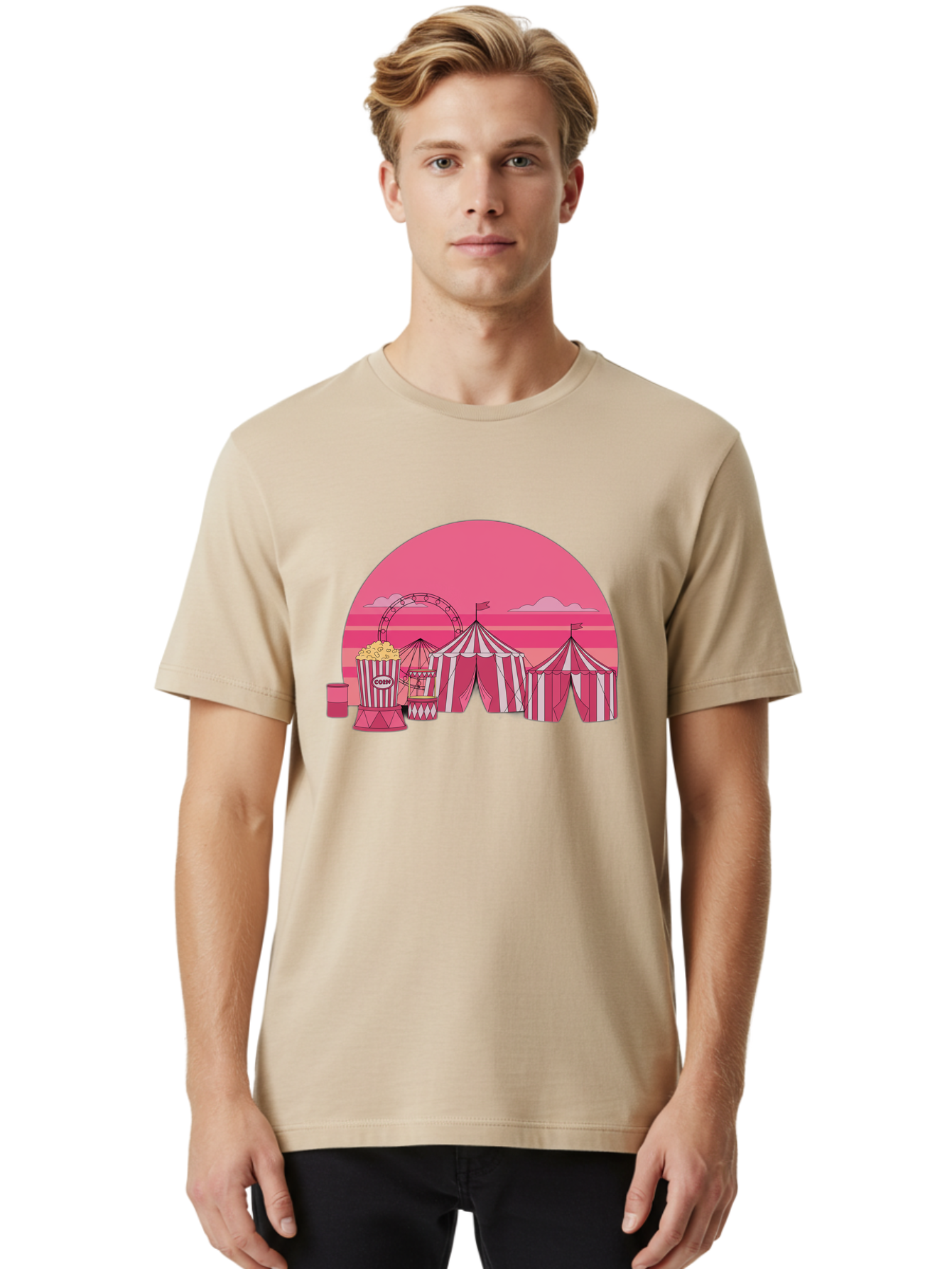 Carnival-Scene Men'S Graphic Tee, 100% Cotton, Comfortable Casual Summer Wear, Machine Washable, Vintage Camera, Old Camera, Antique Camera, Black Camera, Classic Photography, Photography Equipment, Nostalgic Device, Film Camera, Camera Art Baj382