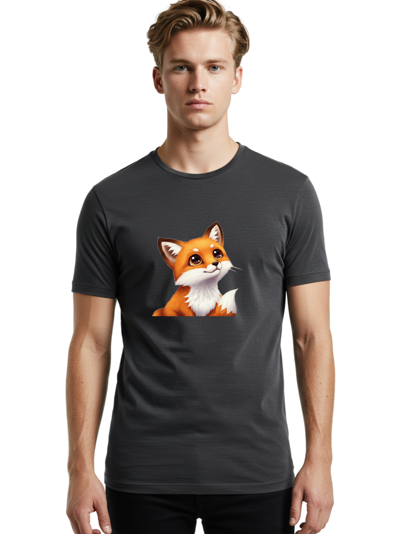 Cartoon-Fox-1 Men'S Graphic Tee, 100% Cotton, Comfortable Casual Summer Wear, Machine Washable, Vintage Camera, Old Camera, Antique Camera, Black Camera, Classic Photography, Photography Equipment, Nostalgic Device, Film Camera, Camera Art Baj383