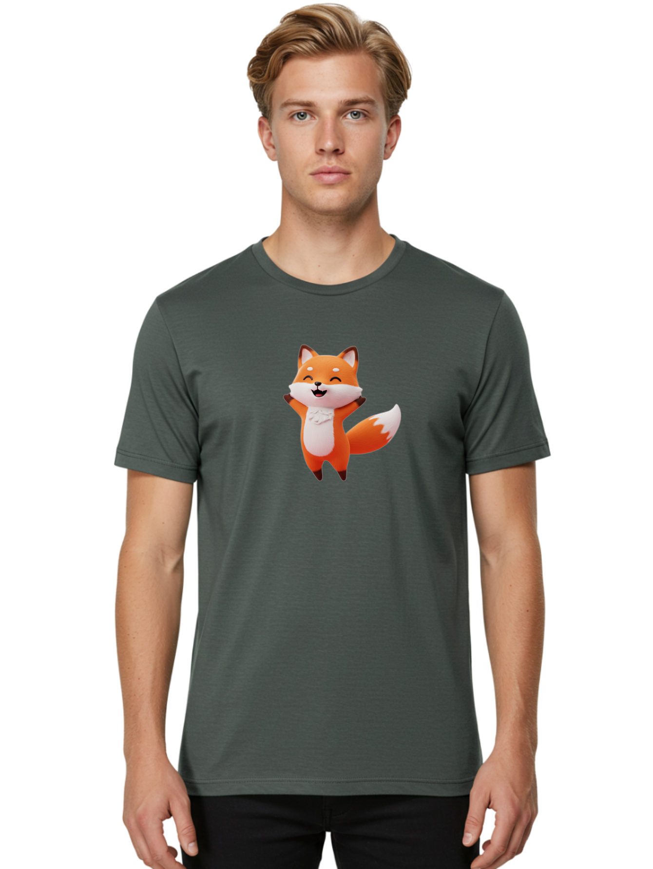 Cartoon-Fox-3 Men'S Graphic Tee, 100% Cotton, Comfortable Casual Summer Wear, Machine Washable, Vintage Camera, Old Camera, Antique Camera, Black Camera, Classic Photography, Photography Equipment, Nostalgic Device, Film Camera, Camera Art Baj385