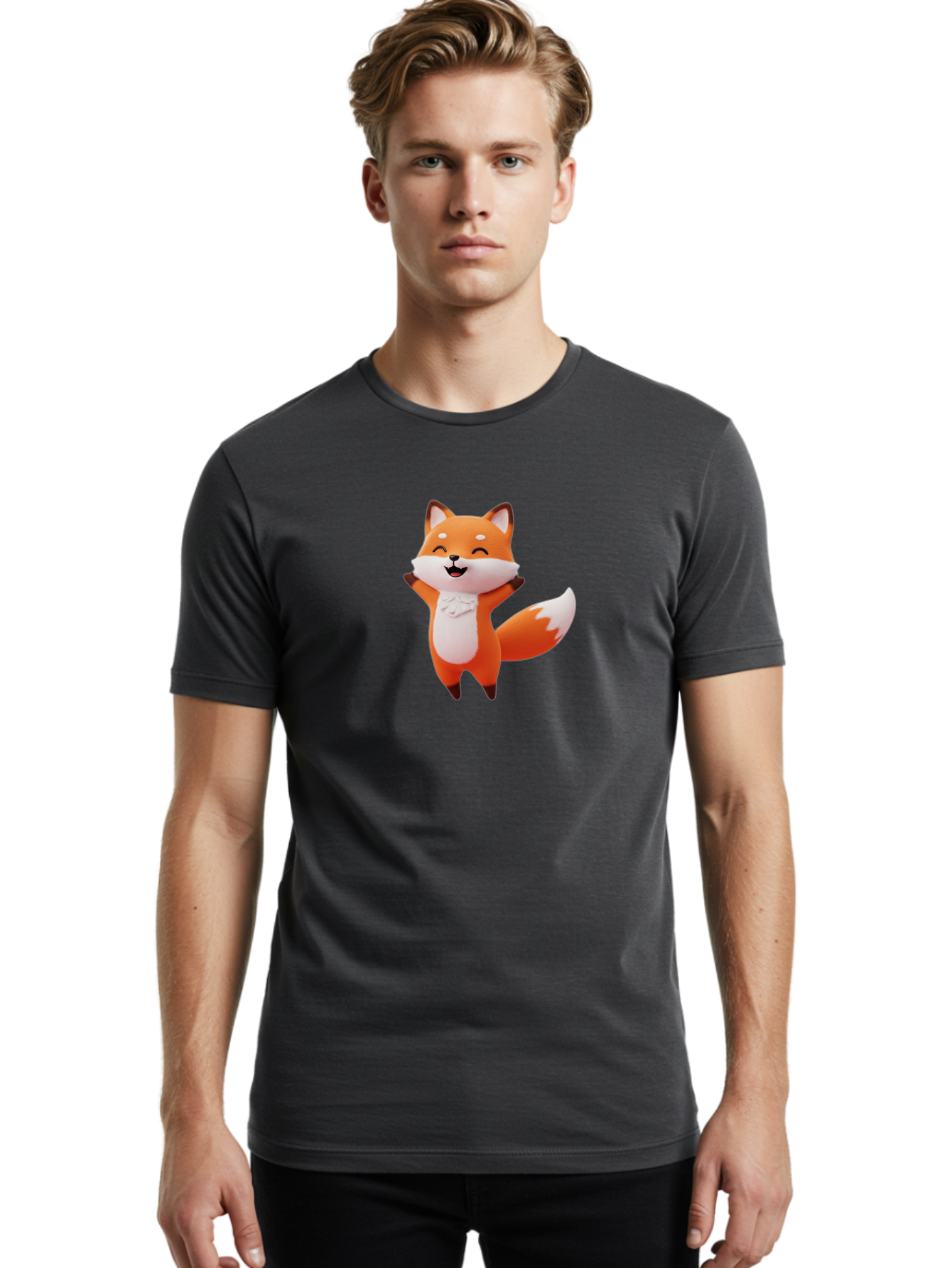 Cartoon-Fox-3 Men'S Graphic Tee, 100% Cotton, Comfortable Casual Summer Wear, Machine Washable, Vintage Camera, Old Camera, Antique Camera, Black Camera, Classic Photography, Photography Equipment, Nostalgic Device, Film Camera, Camera Art Baj385