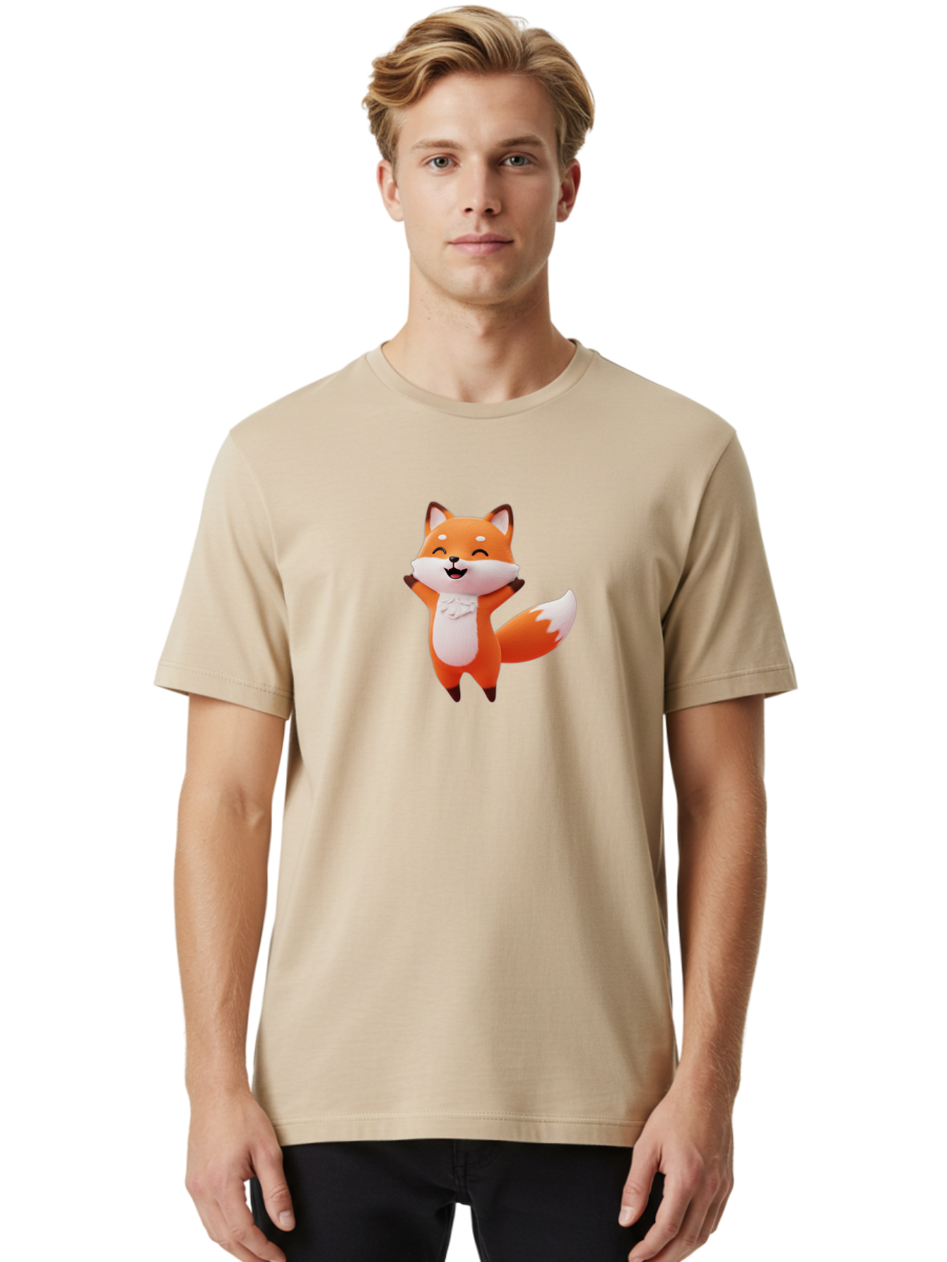 Cartoon-Fox-3 Men'S Graphic Tee, 100% Cotton, Comfortable Casual Summer Wear, Machine Washable, Vintage Camera, Old Camera, Antique Camera, Black Camera, Classic Photography, Photography Equipment, Nostalgic Device, Film Camera, Camera Art Baj385