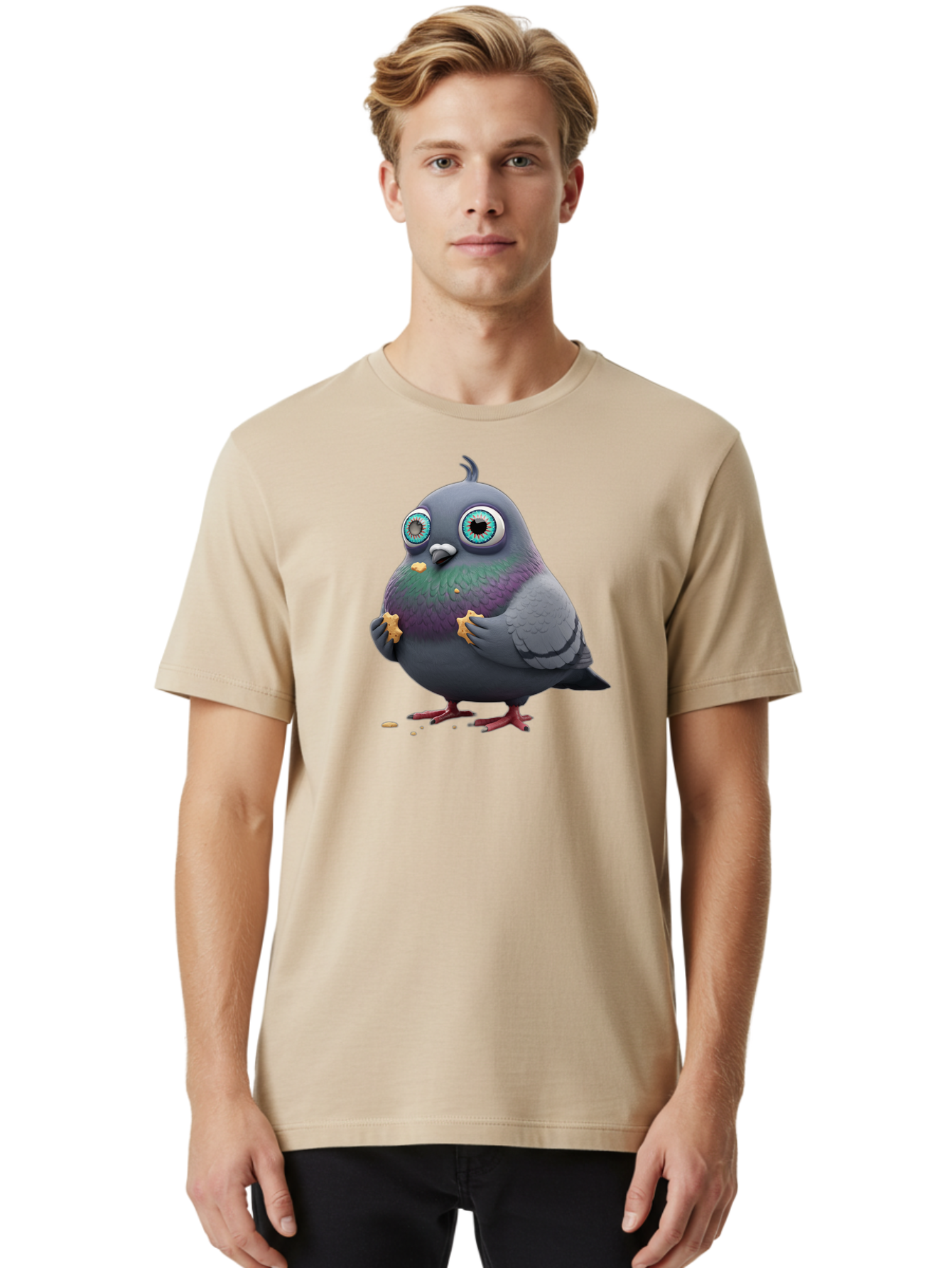 Cartoon-Pigeon Men'S Graphic Tee, 100% Cotton, Comfortable Casual Summer Wear, Machine Washable, Vintage Camera, Old Camera, Antique Camera, Black Camera, Classic Photography, Photography Equipment, Nostalgic Device, Film Camera, Camera Art Baj387
