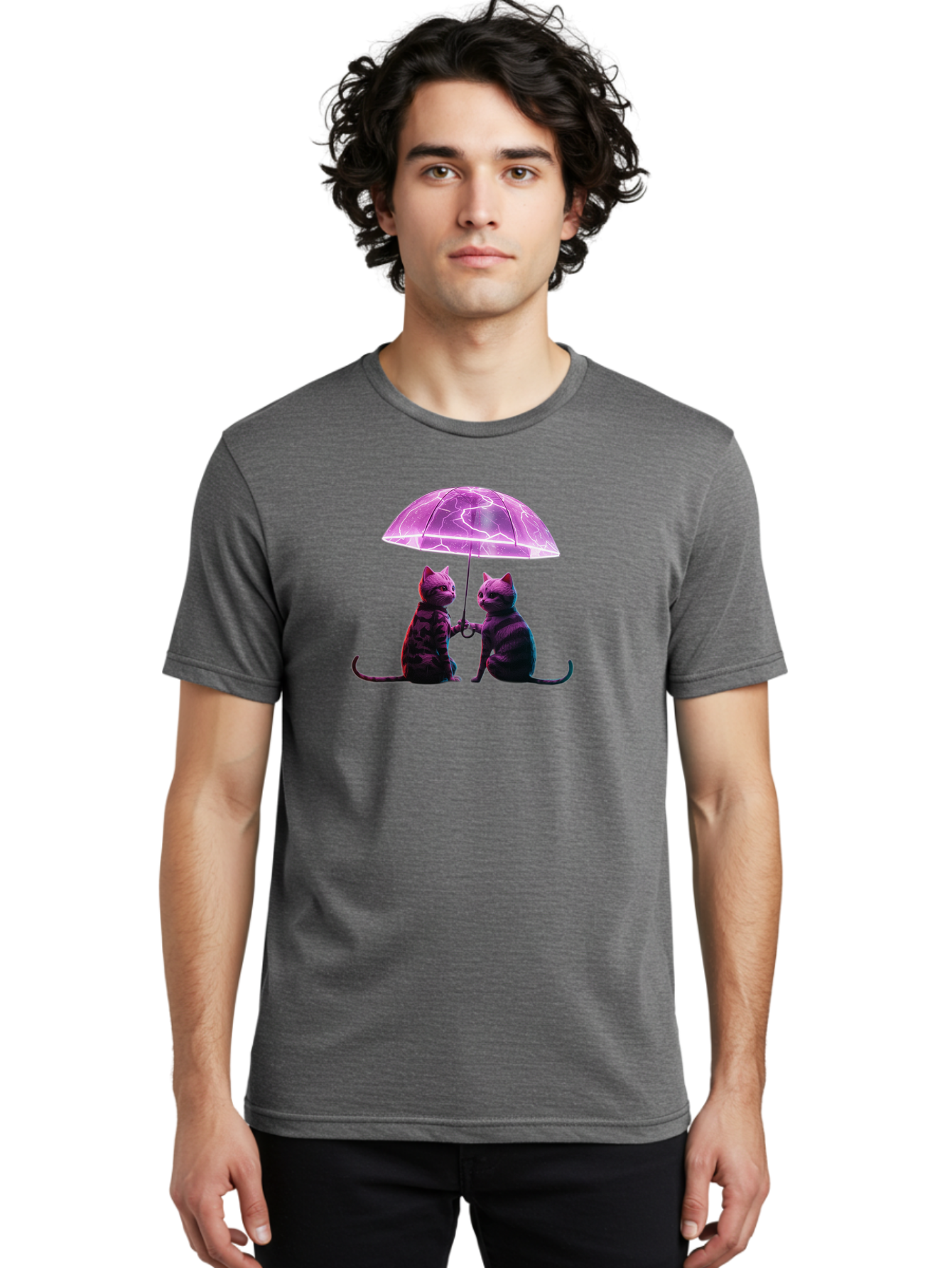 Cats-Under-Electric-Umbrella Men'S Graphic Tee, 100% Cotton, Comfortable Casual Summer Wear, Machine Washable, Vintage Camera, Old Camera, Antique Camera, Black Camera, Classic Photography, Photography Equipment, Nostalgic Device, Film Camera, Baj388