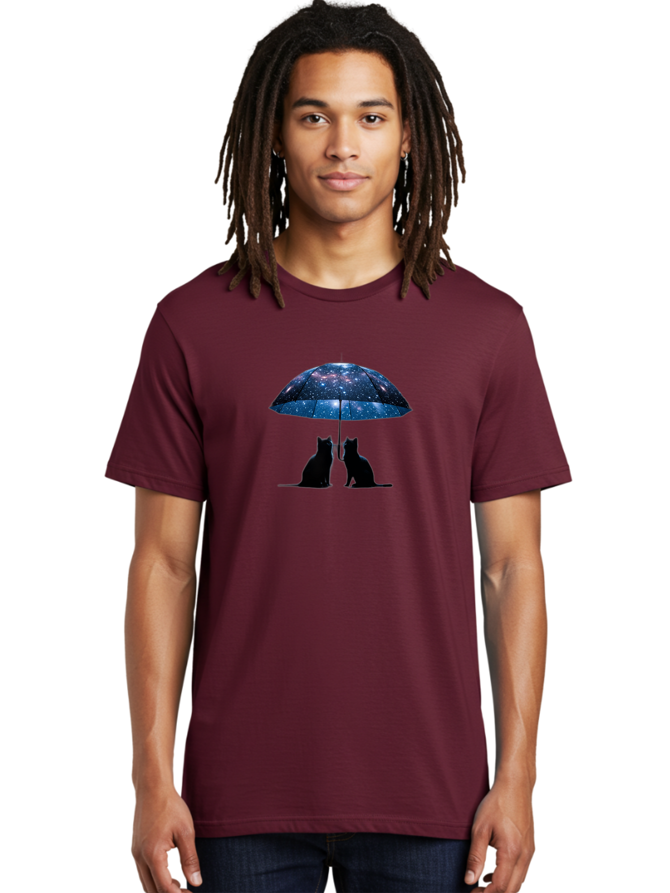 Cats-Under-Galaxy-Umbrella Men'S Graphic Tee, 100% Cotton, Comfortable Casual Summer Wear, Machine Washable, Vintage Camera, Old Camera, Antique Camera, Black Camera, Classic Photography, Photography Equipment, Nostalgic Device, Film Camera, Baj389