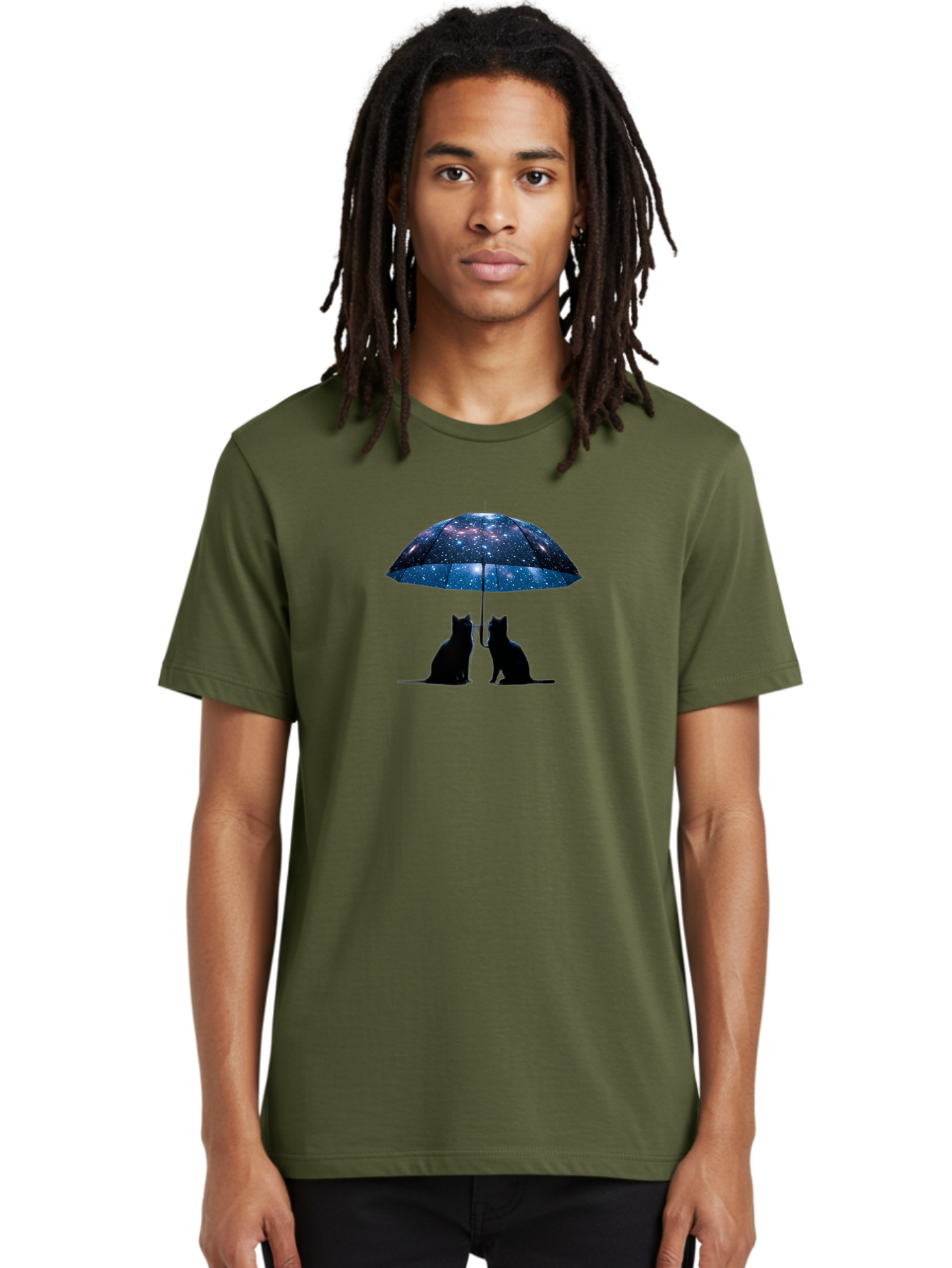 Cats-Under-Galaxy-Umbrella Men'S Graphic Tee, 100% Cotton, Comfortable Casual Summer Wear, Machine Washable, Vintage Camera, Old Camera, Antique Camera, Black Camera, Classic Photography, Photography Equipment, Nostalgic Device, Film Camera, Baj389