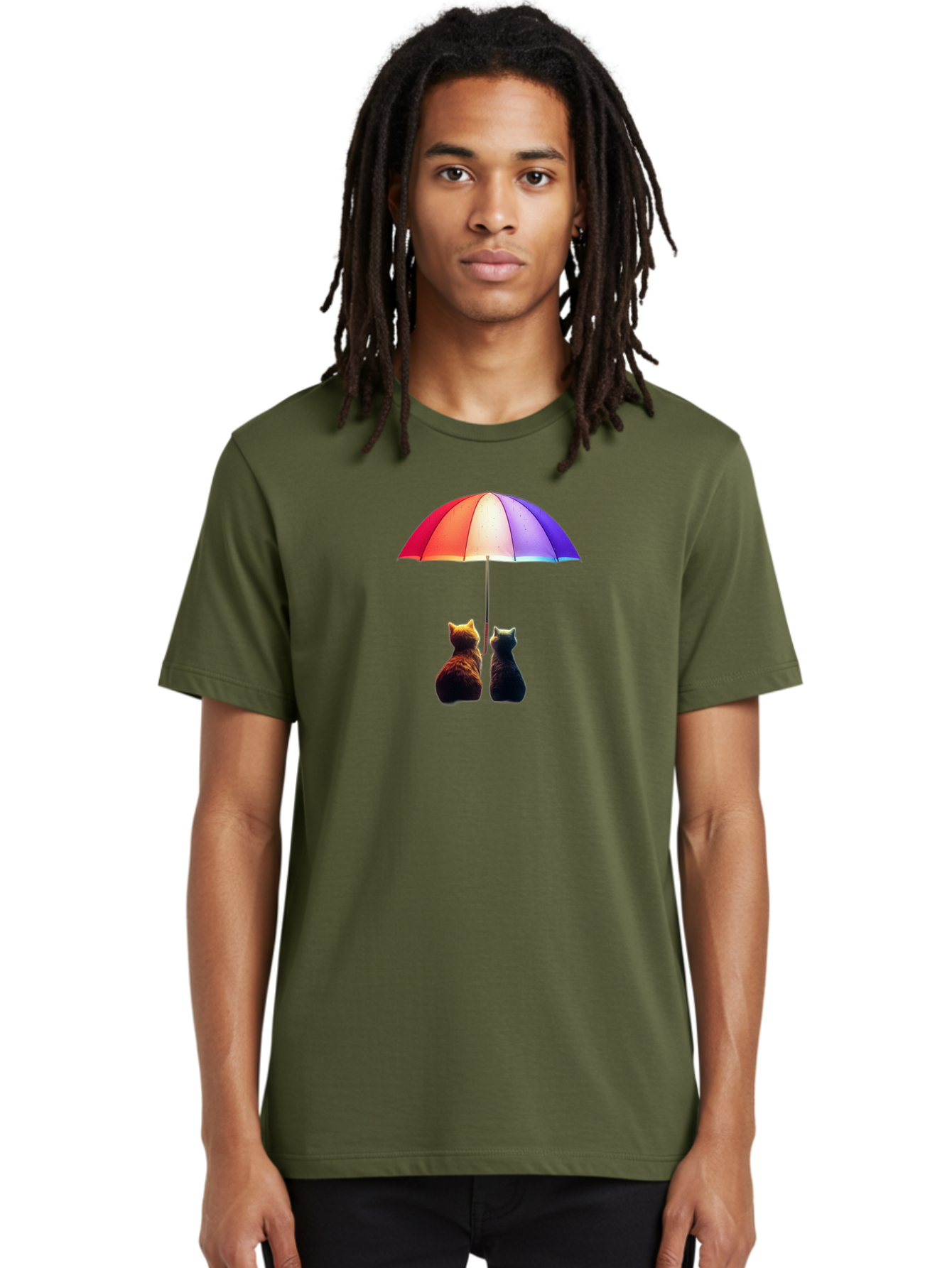 Cats-Under-Umbrella-1 Men'S Graphic Tee, 100% Cotton, Comfortable Casual Summer Wear, Machine Washable, Vintage Camera, Old Camera, Antique Camera, Black Camera, Classic Photography, Photography Equipment, Nostalgic Device, Film Camera, Baj390