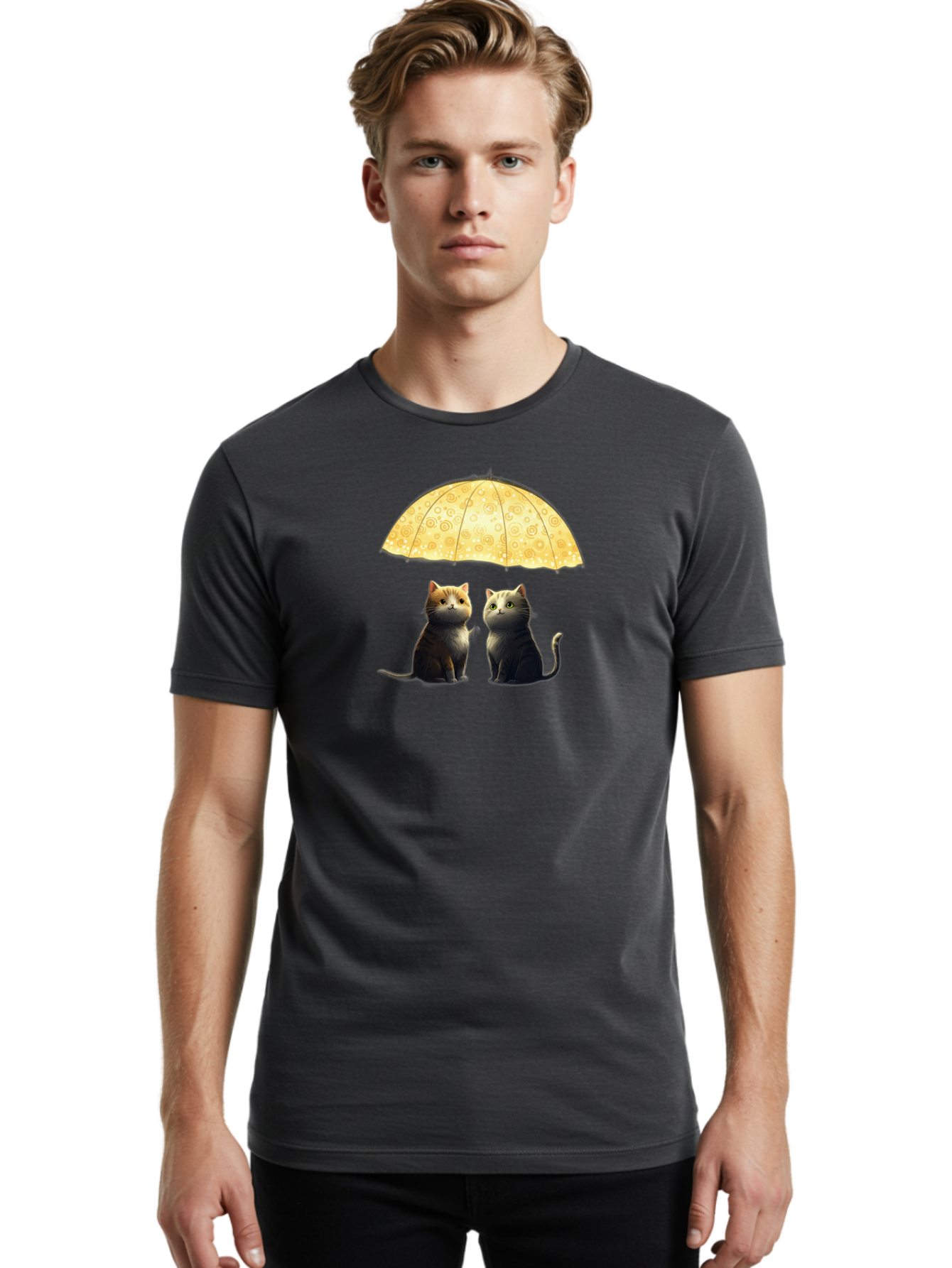 Cats-Under-Umbrella Men'S Graphic Tee, 100% Cotton, Comfortable Casual Summer Wear, Machine Washable, Vintage Camera, Old Camera, Antique Camera, Black Camera, Classic Photography, Photography Equipment, Nostalgic Device, Film Camera, Baj391