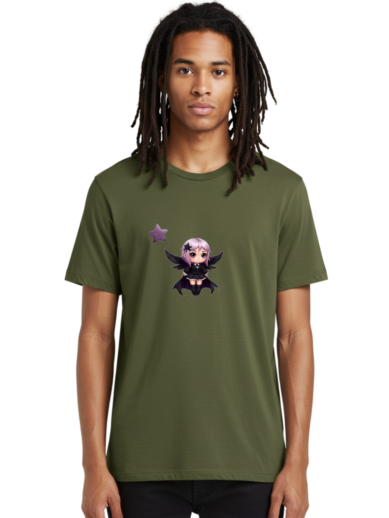 Chibi-Girl-With-Wings Men'S Graphic Tee, 100% Cotton, Comfortable Casual Summer Wear, Machine Washable, Vintage Camera, Old Camera, Antique Camera, Black Camera, Classic Photography, Photography Equipment, Nostalgic Device, Film Camera, Baj392