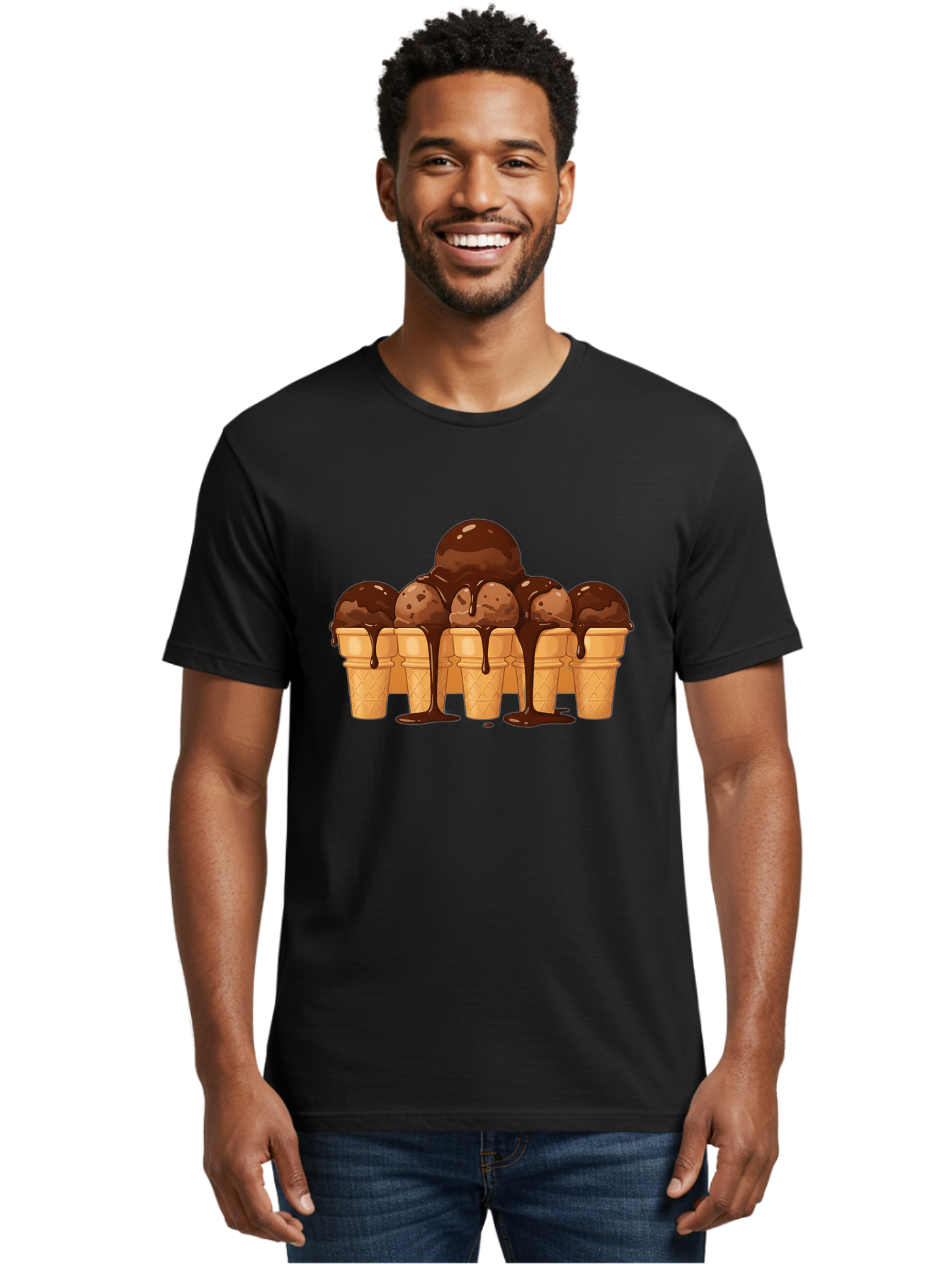 Chocolate-Ice-Cream-Cones-1 Men'S Graphic Tee, 100% Cotton, Comfortable Casual Summer Wear, Machine Washable, Vintage Camera, Old Camera, Antique Camera, Black Camera, Classic Photography, Photography Equipment, Nostalgic Device, Film Camera, Baj393
