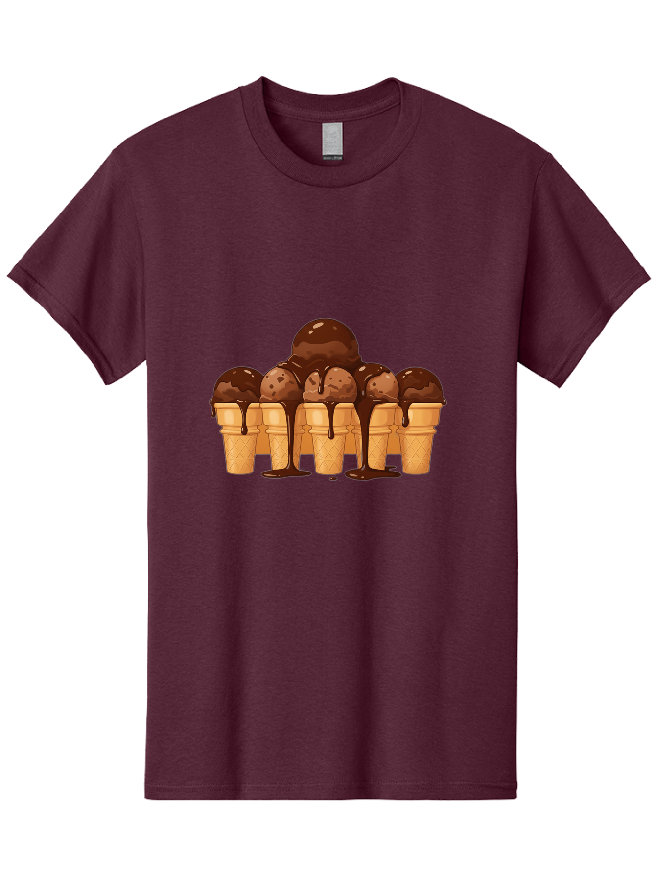 Chocolate-Ice-Cream-Cones-1 Men'S Graphic Tee, 100% Cotton, Comfortable Casual Summer Wear, Machine Washable, Vintage Camera, Old Camera, Antique Camera, Black Camera, Classic Photography, Photography Equipment, Nostalgic Device, Film Camera, Baj393