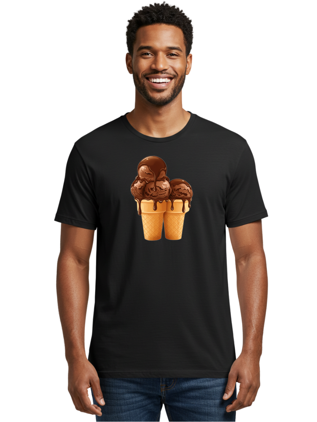 Chocolate-Ice-Cream-Cones Men'S Graphic Tee, 100% Cotton, Comfortable Casual Summer Wear, Machine Washable, Vintage Camera, Old Camera, Antique Camera, Black Camera, Classic Photography, Photography Equipment, Nostalgic Device, Film Camera, Baj394