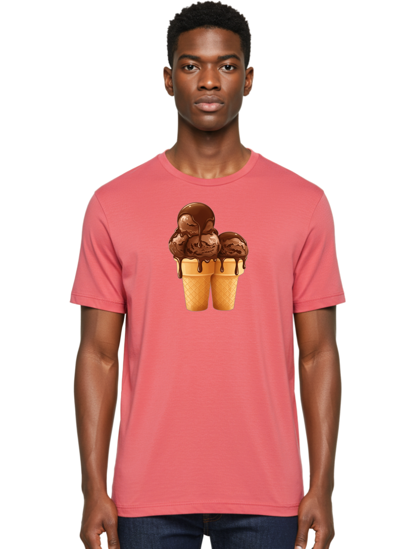 Chocolate-Ice-Cream-Cones Men'S Graphic Tee, 100% Cotton, Comfortable Casual Summer Wear, Machine Washable, Vintage Camera, Old Camera, Antique Camera, Black Camera, Classic Photography, Photography Equipment, Nostalgic Device, Film Camera, Baj394