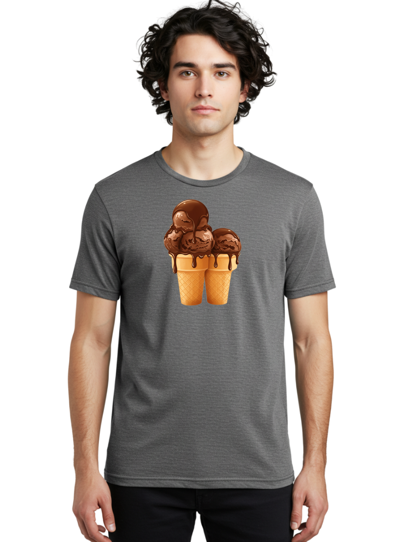 Chocolate-Ice-Cream-Cones Men'S Graphic Tee, 100% Cotton, Comfortable Casual Summer Wear, Machine Washable, Vintage Camera, Old Camera, Antique Camera, Black Camera, Classic Photography, Photography Equipment, Nostalgic Device, Film Camera, Baj394