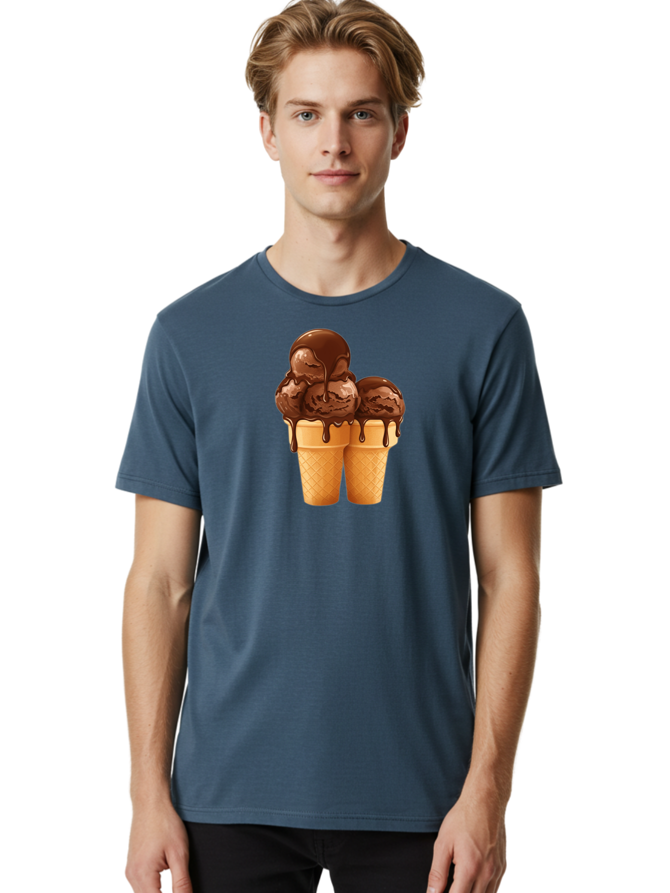Chocolate-Ice-Cream-Cones Men'S Graphic Tee, 100% Cotton, Comfortable Casual Summer Wear, Machine Washable, Vintage Camera, Old Camera, Antique Camera, Black Camera, Classic Photography, Photography Equipment, Nostalgic Device, Film Camera, Baj394