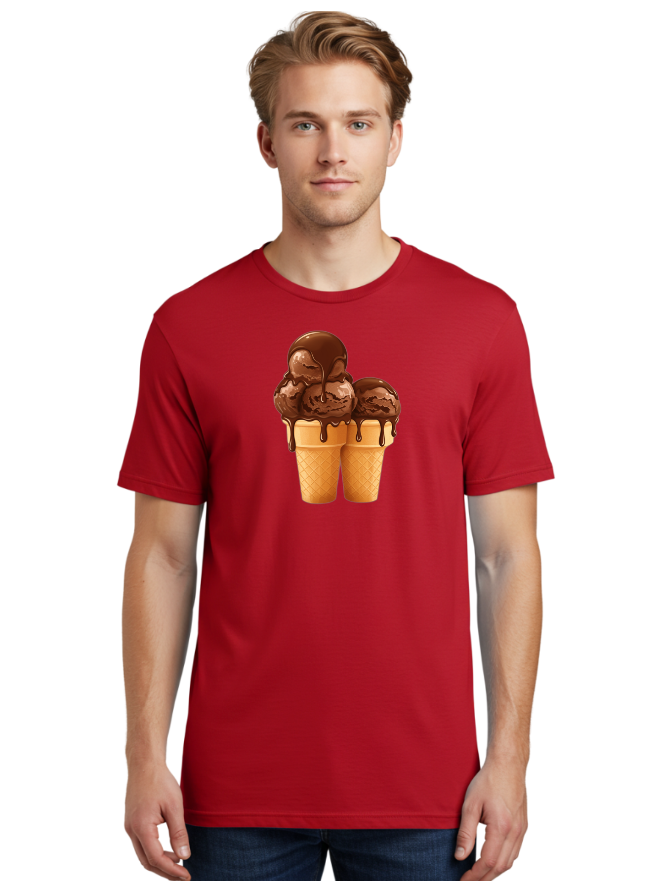 Chocolate-Ice-Cream-Cones Men'S Graphic Tee, 100% Cotton, Comfortable Casual Summer Wear, Machine Washable, Vintage Camera, Old Camera, Antique Camera, Black Camera, Classic Photography, Photography Equipment, Nostalgic Device, Film Camera, Baj394