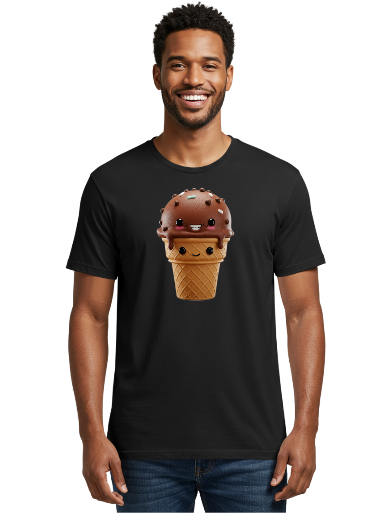Chocolate-Ice-Cream Men'S Graphic Tee, 100% Cotton, Comfortable Casual Summer Wear, Machine Washable, Vintage Camera, Old Camera, Antique Camera, Black Camera, Classic Photography, Photography Equipment, Nostalgic Device, Film Camera, Baj395