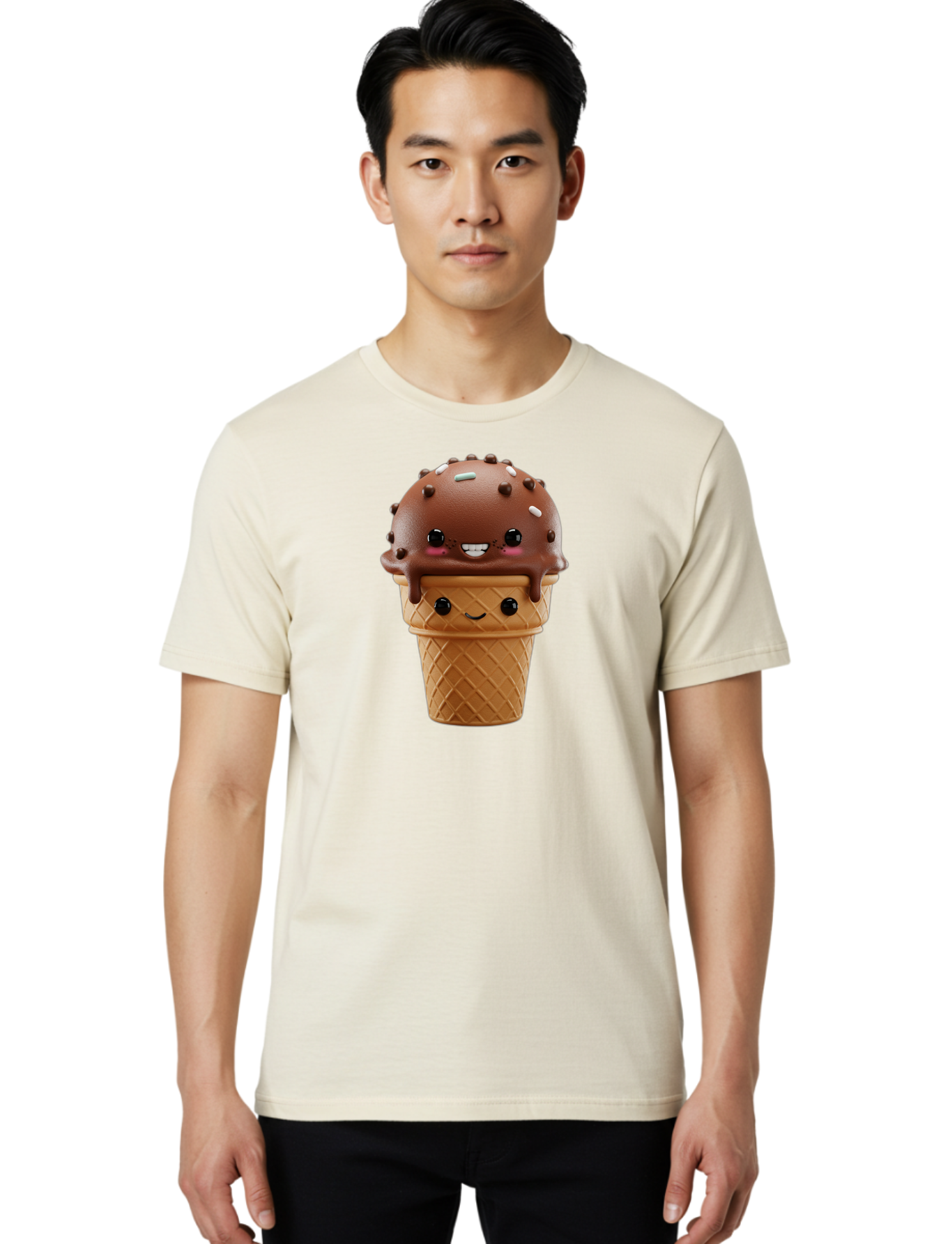 Chocolate-Ice-Cream Men'S Graphic Tee, 100% Cotton, Comfortable Casual Summer Wear, Machine Washable, Vintage Camera, Old Camera, Antique Camera, Black Camera, Classic Photography, Photography Equipment, Nostalgic Device, Film Camera, Baj395