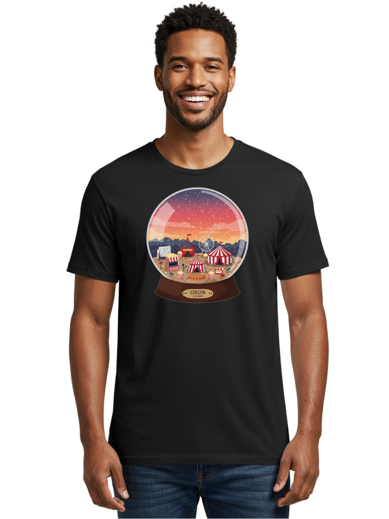 Circon-Snowglobe Men'S Graphic Tee, 100% Cotton, Comfortable Casual Summer Wear, Machine Washable, Vintage Camera, Old Camera, Antique Camera, Black Camera, Classic Photography, Photography Equipment, Nostalgic Device, Film Camera, Camera Art Baj396