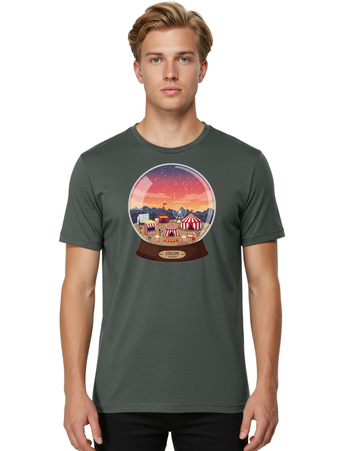 Circon-Snowglobe Men'S Graphic Tee, 100% Cotton, Comfortable Casual Summer Wear, Machine Washable, Vintage Camera, Old Camera, Antique Camera, Black Camera, Classic Photography, Photography Equipment, Nostalgic Device, Film Camera, Camera Art Baj396