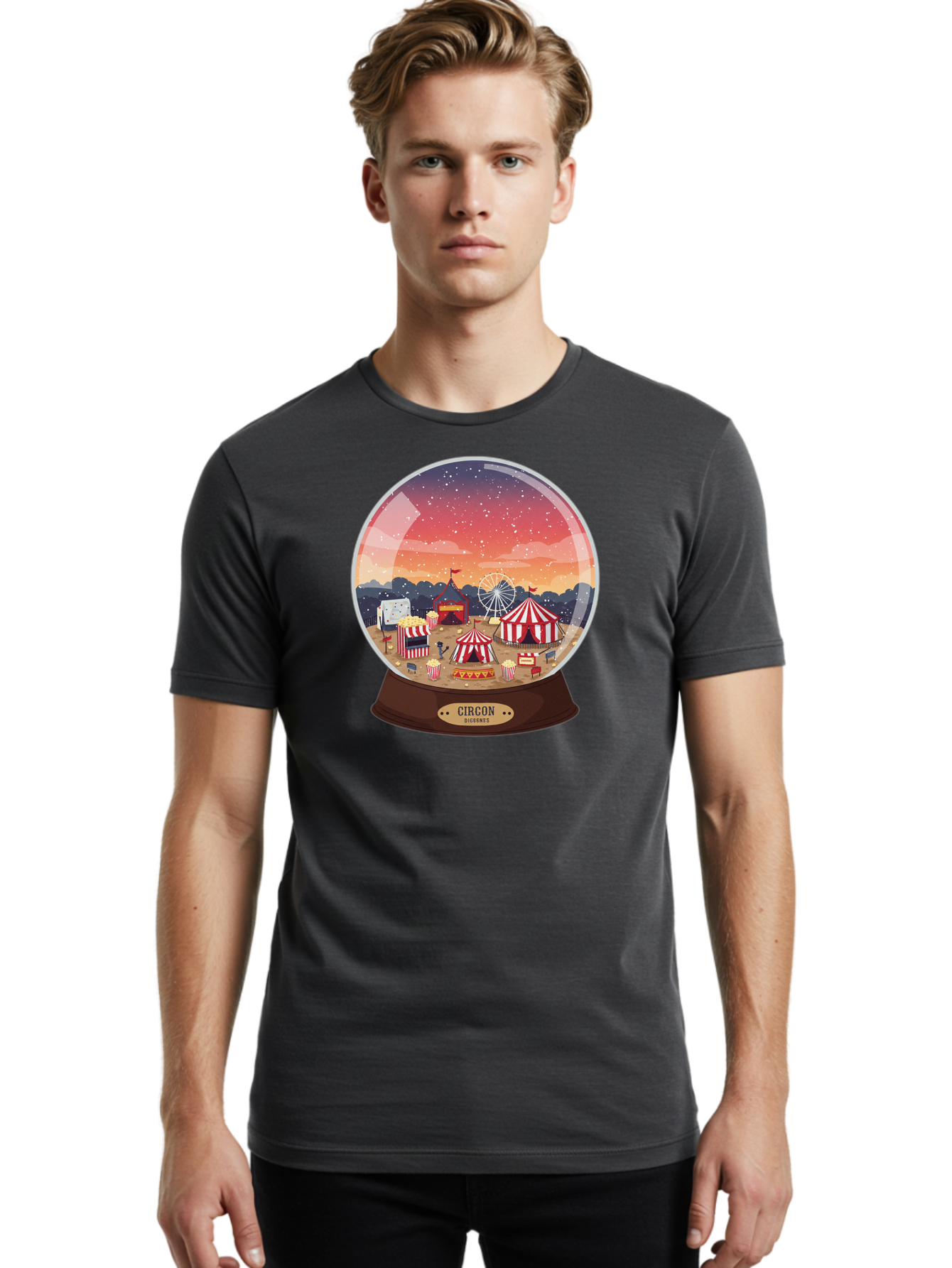 Circon-Snowglobe Men'S Graphic Tee, 100% Cotton, Comfortable Casual Summer Wear, Machine Washable, Vintage Camera, Old Camera, Antique Camera, Black Camera, Classic Photography, Photography Equipment, Nostalgic Device, Film Camera, Camera Art Baj396