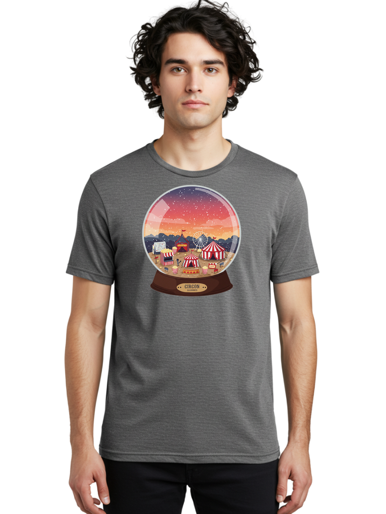 Circon-Snowglobe Men'S Graphic Tee, 100% Cotton, Comfortable Casual Summer Wear, Machine Washable, Vintage Camera, Old Camera, Antique Camera, Black Camera, Classic Photography, Photography Equipment, Nostalgic Device, Film Camera, Camera Art Baj396