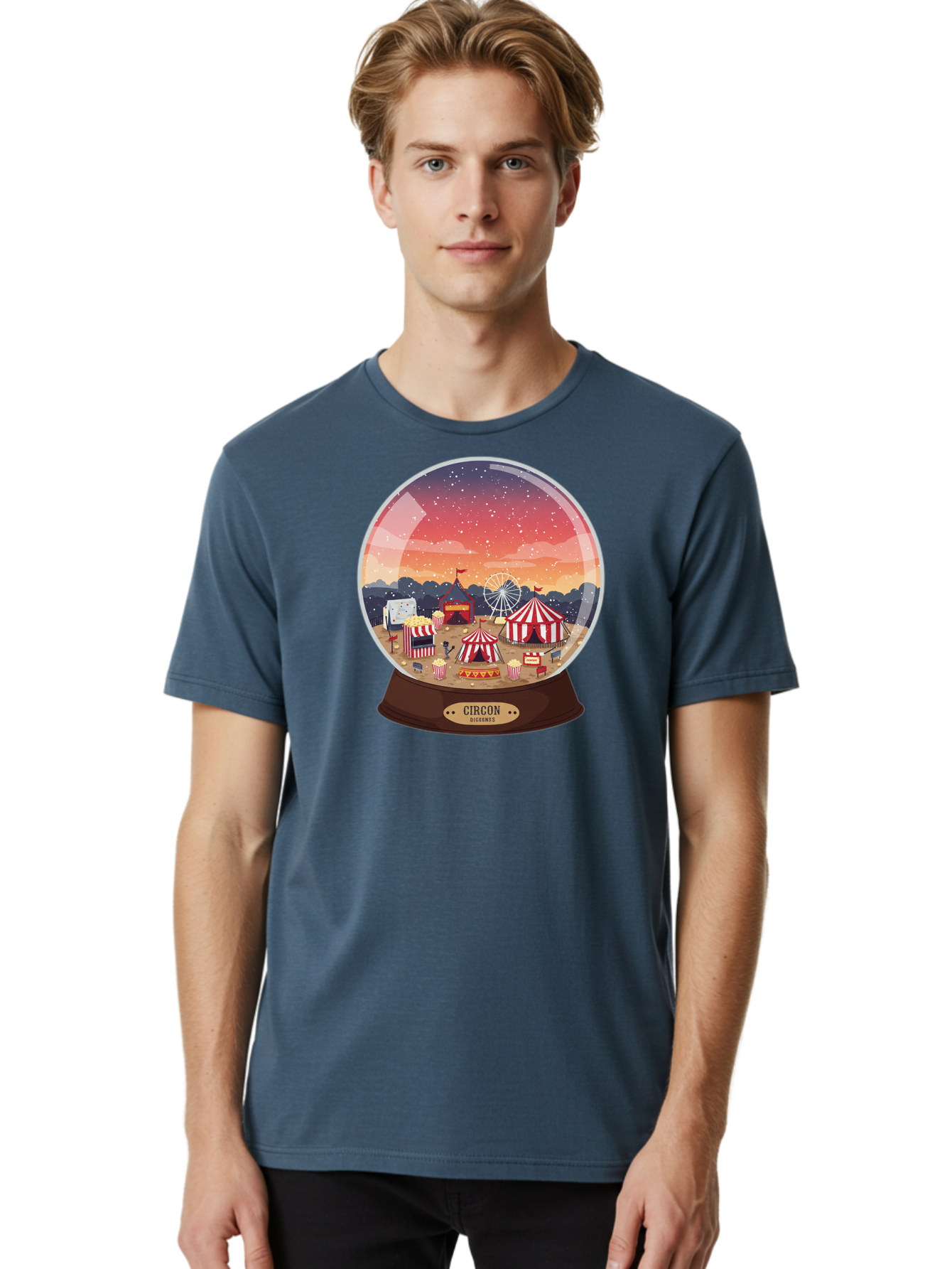 Circon-Snowglobe Men'S Graphic Tee, 100% Cotton, Comfortable Casual Summer Wear, Machine Washable, Vintage Camera, Old Camera, Antique Camera, Black Camera, Classic Photography, Photography Equipment, Nostalgic Device, Film Camera, Camera Art Baj396
